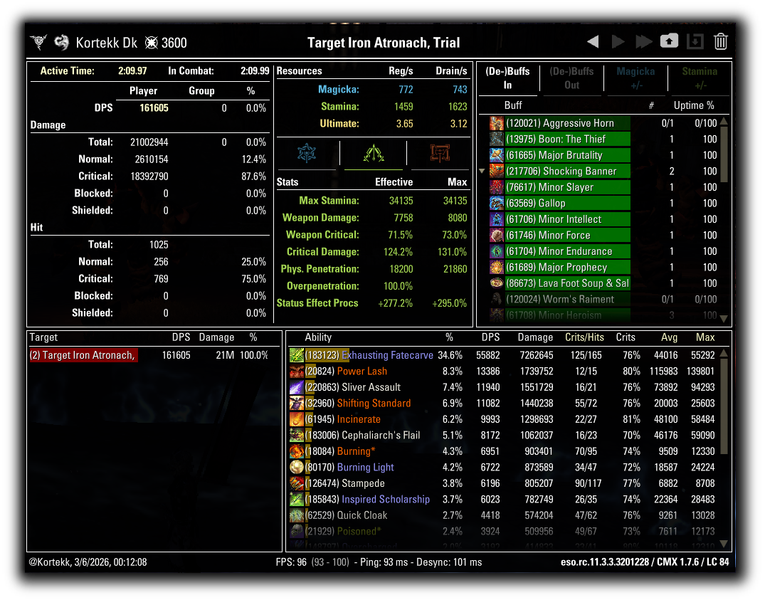 Aedric - Exhausting / Flame Lash Setup