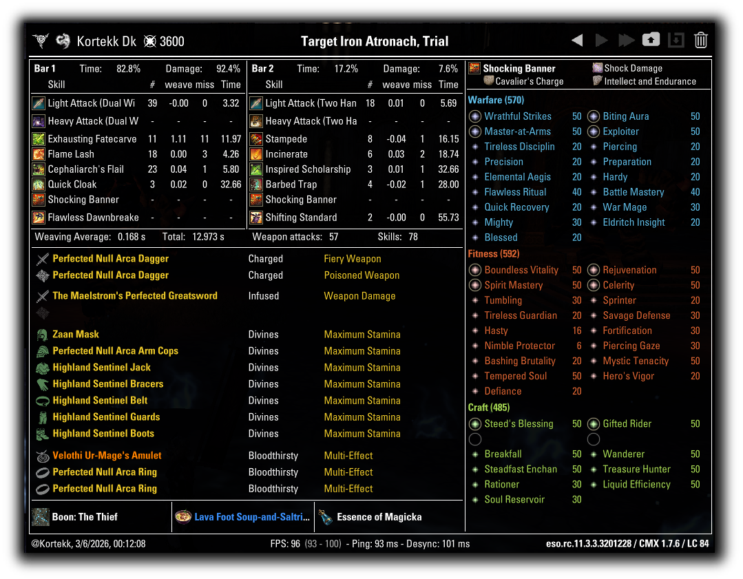 Aedric - Exhausting / Flame Lash Setup