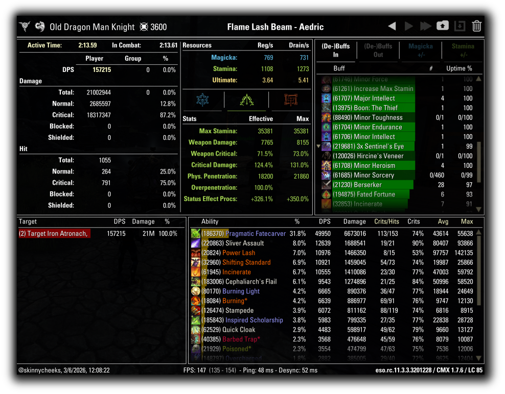 Aedric - Pragmatic / Flame Lash Setup