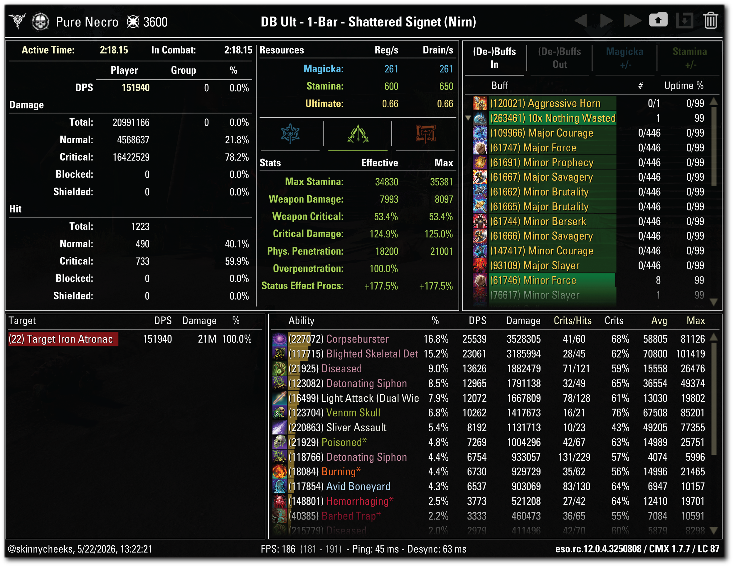 1 Bar Setup (Dummy provides Brutality, you'll need a source elsewhere)