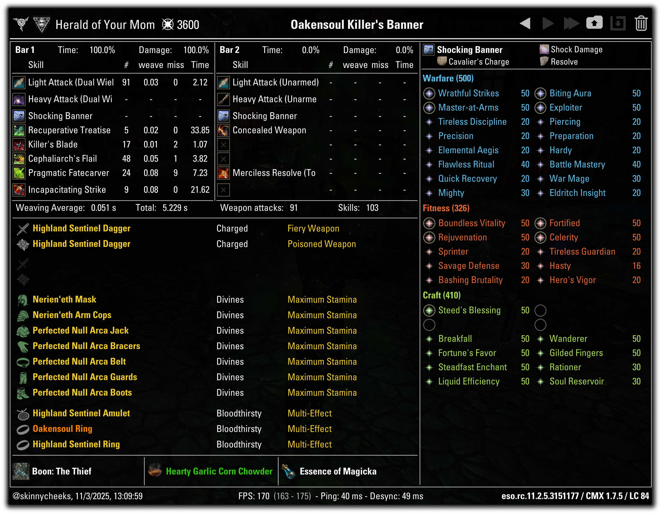 Oakensoul w/ 4pc Highland (Killer's Blade)