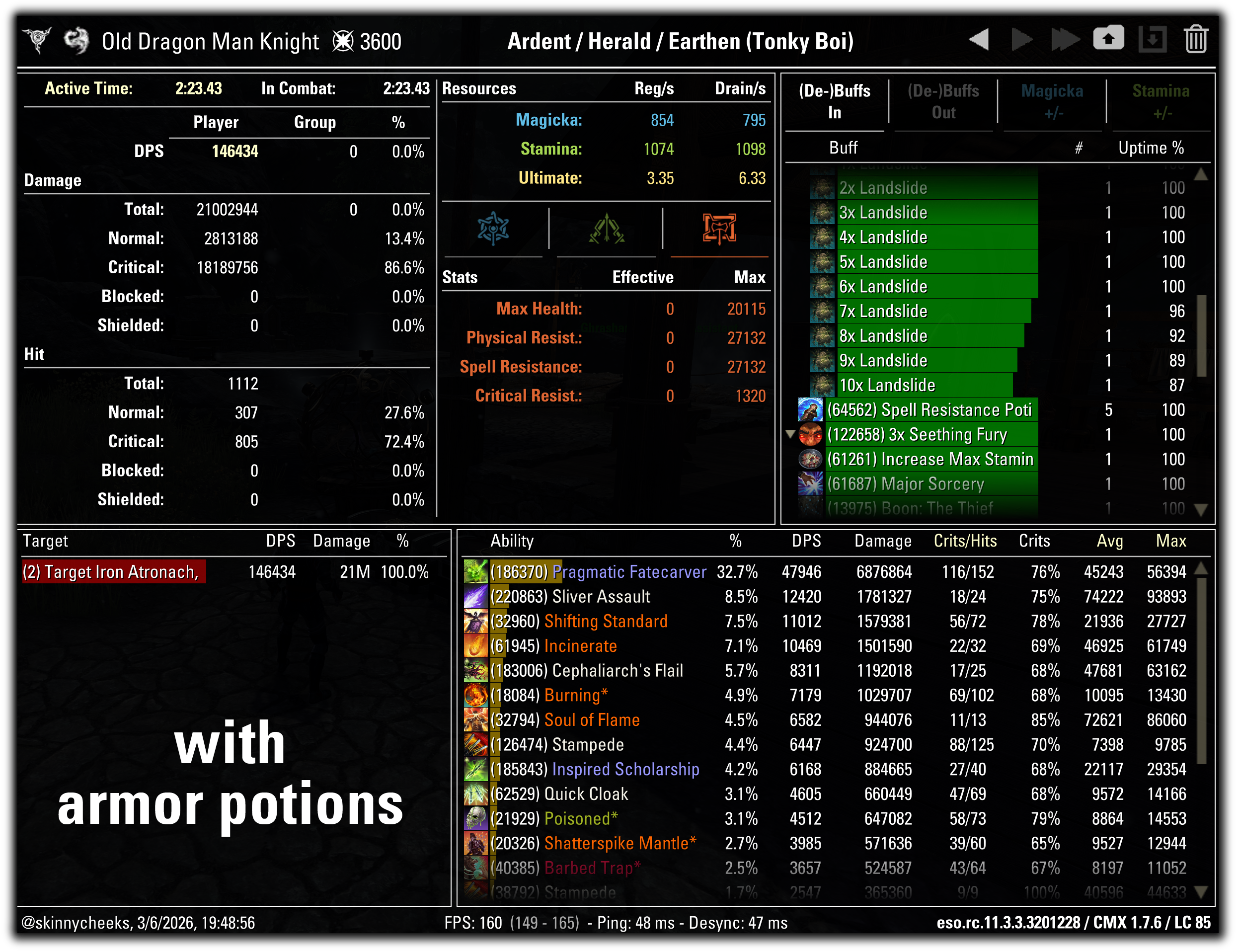 Earthen Heart - Pragmatic / Whip+Soul (Armor Pots) Setup