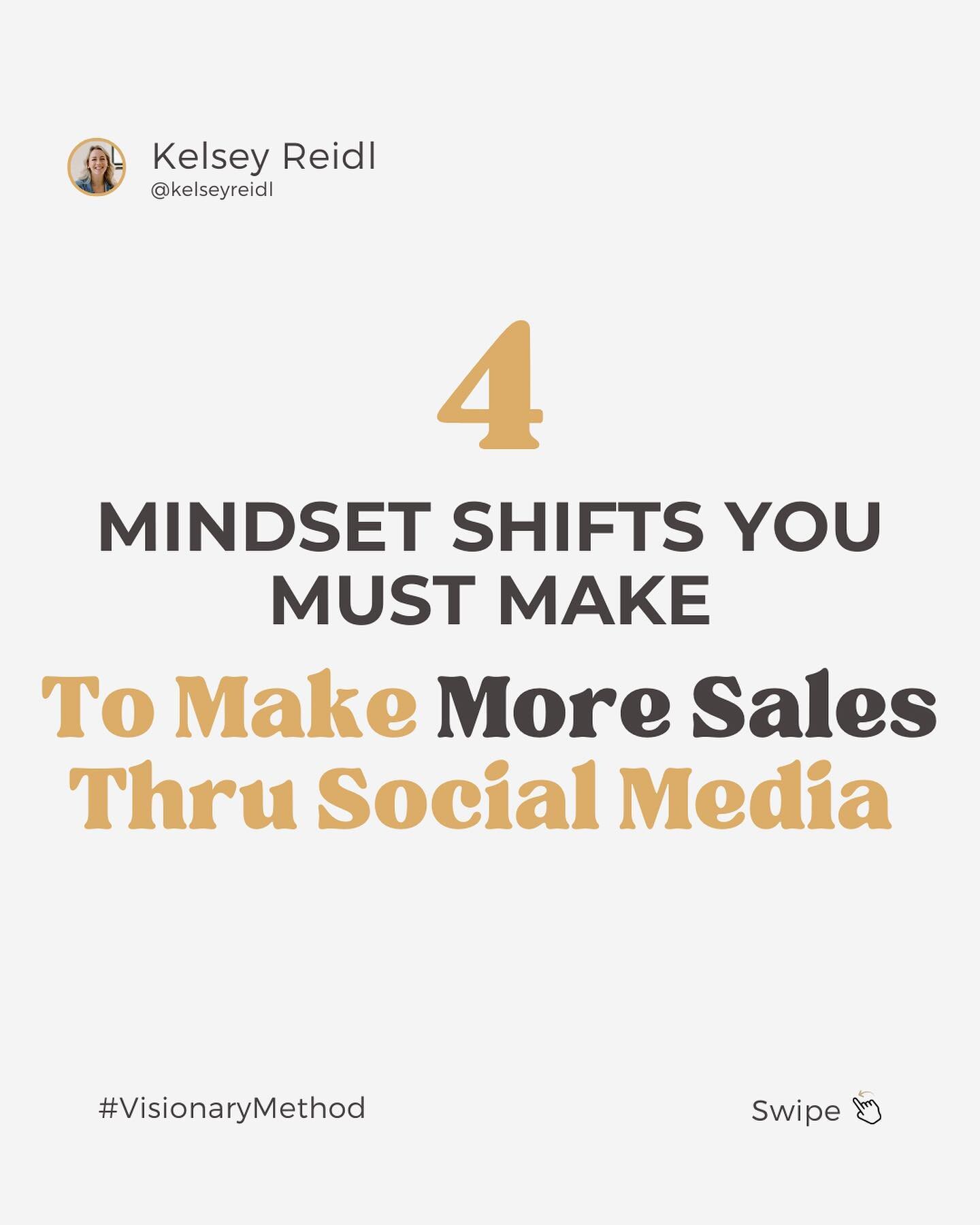 4 Mindset Shifts Required to Make More Sales 💰 through Social Media 📱

(Swipe to see what they are 👉) 

#visionarymethod #visionarysocialmedia #socialmediasales #marketingtips