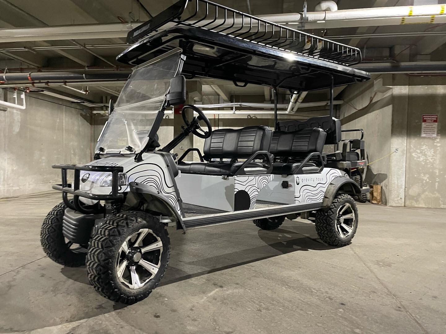 @gravityhaus needed a wrap to make this golf cart pop while rippin the streets of vail.