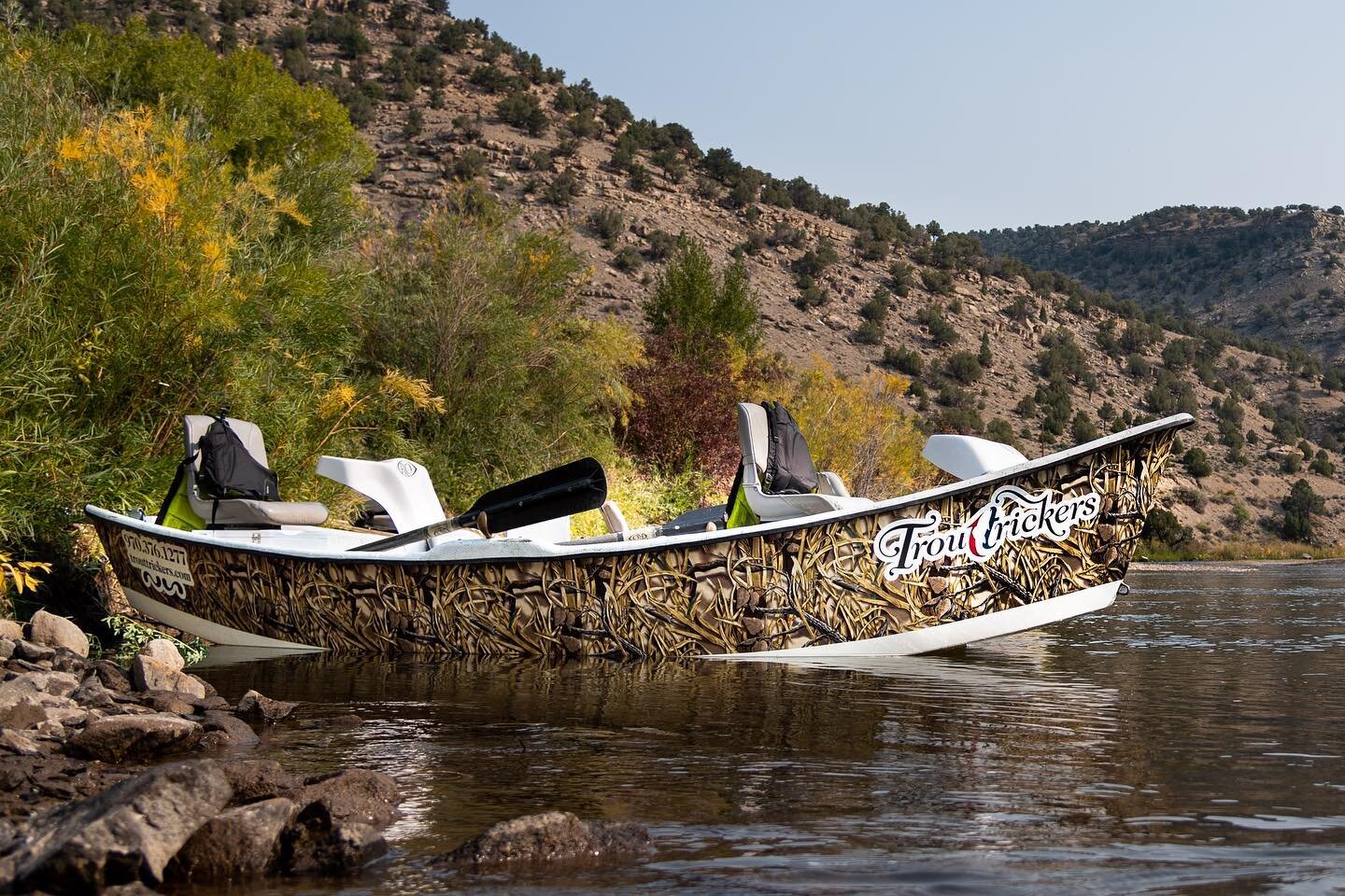 Wrapped another drift boat and got to take pictures of it in the river! This one came out great!