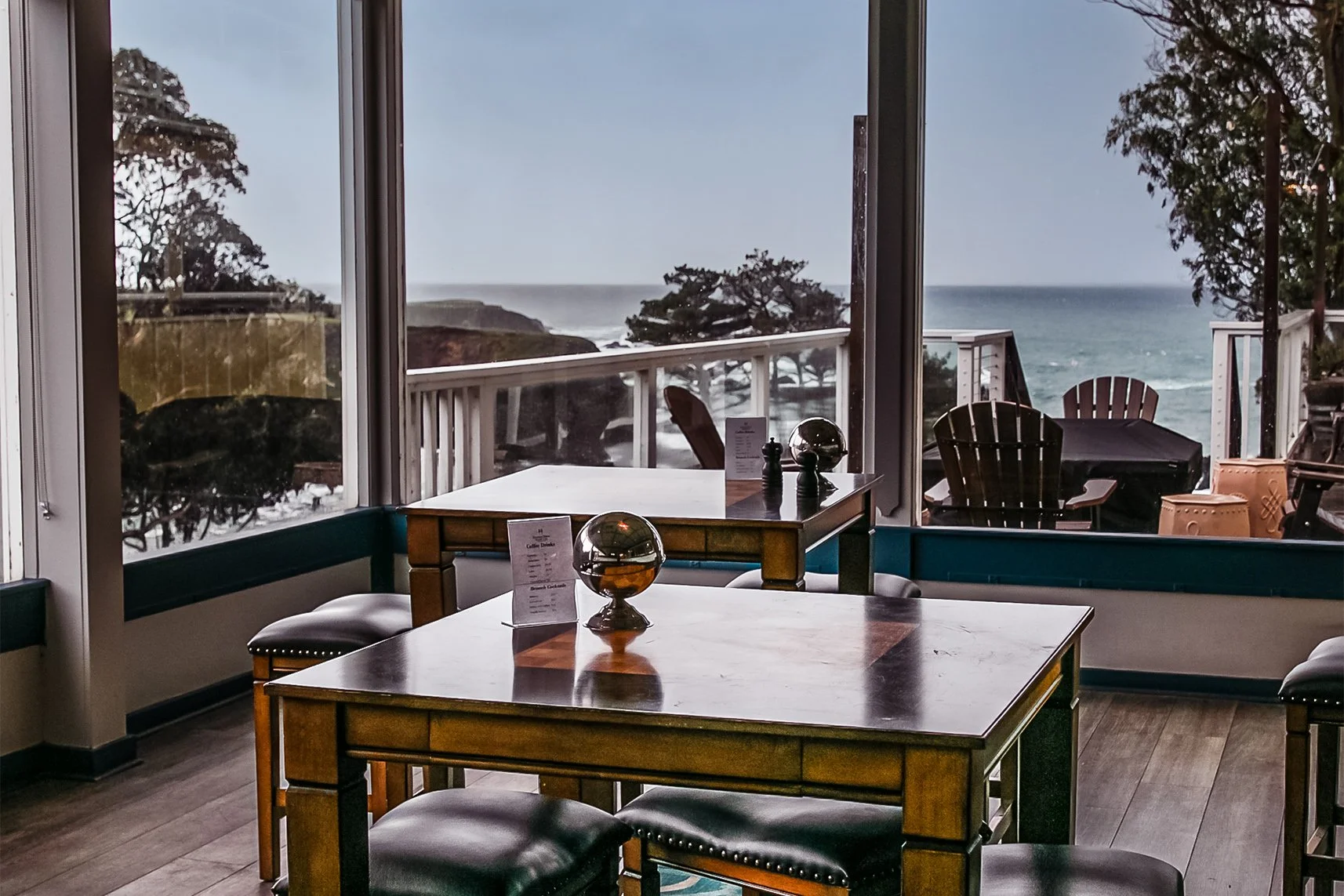 Ocean view dining in Mendocino, California