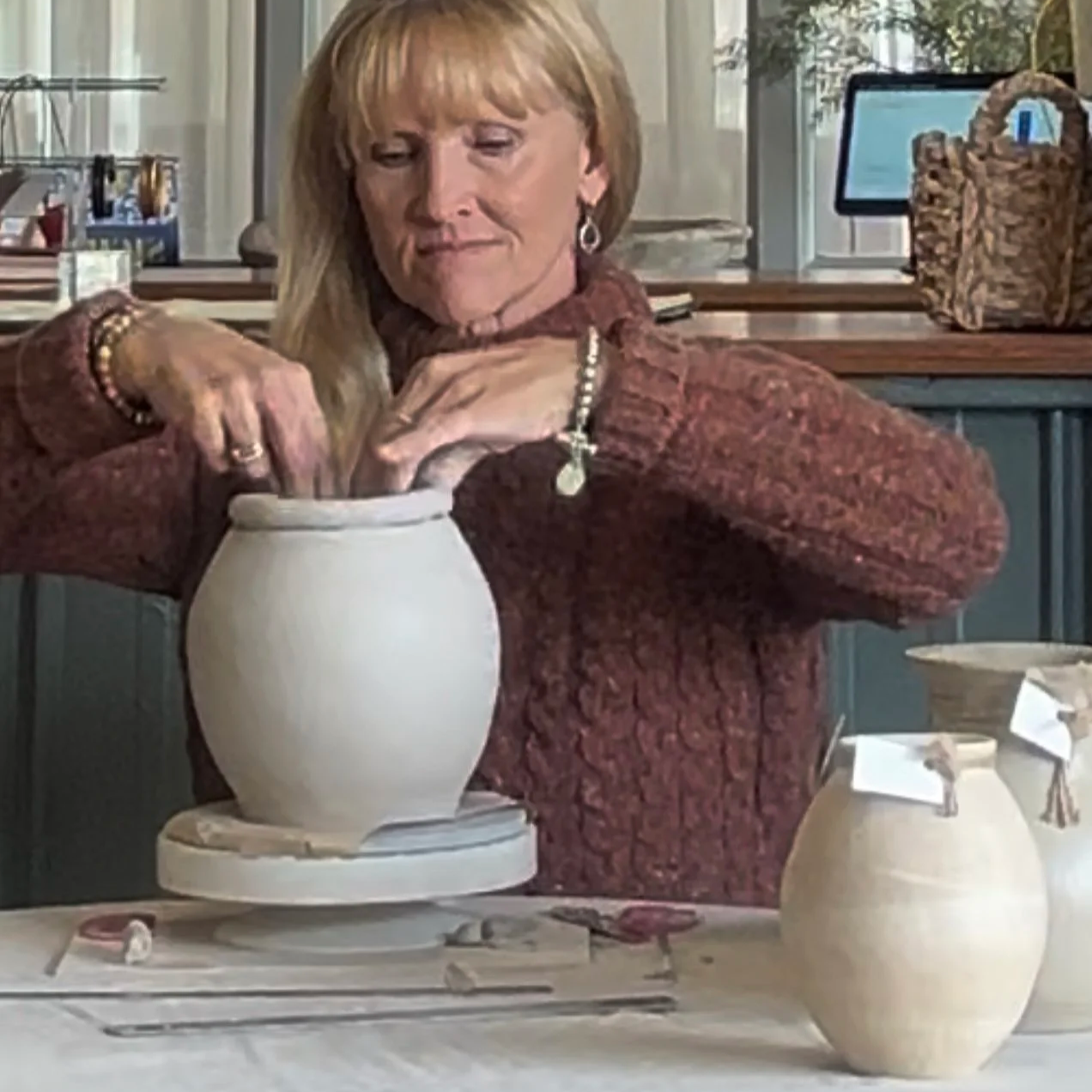 Art of the Vase Workshop, a 3 hour hand building session focused on creating sculptural, functional vessels with flowing organic form in clay. $170 per person, ages 15 and over only 