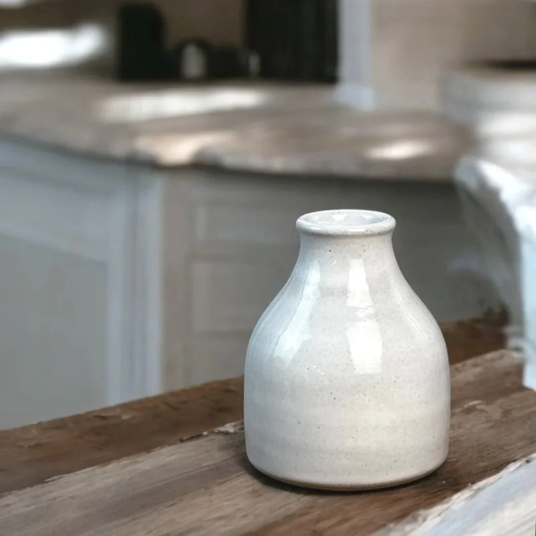 small handmade stoneware bottle vase made in nsw