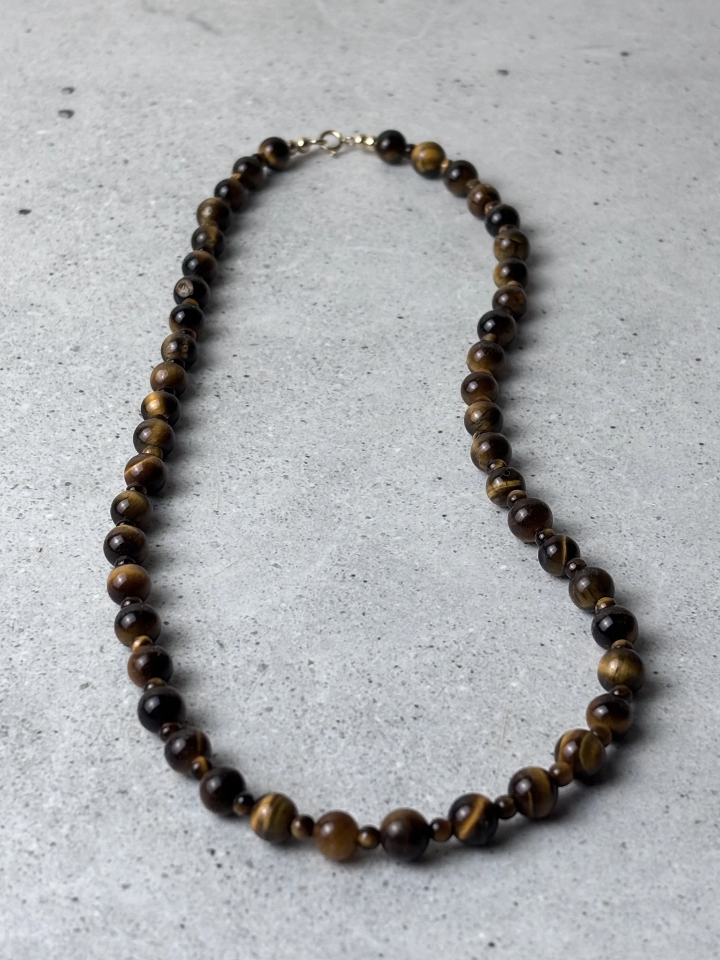Handmade Grounded necklace  with tiger eye stones
