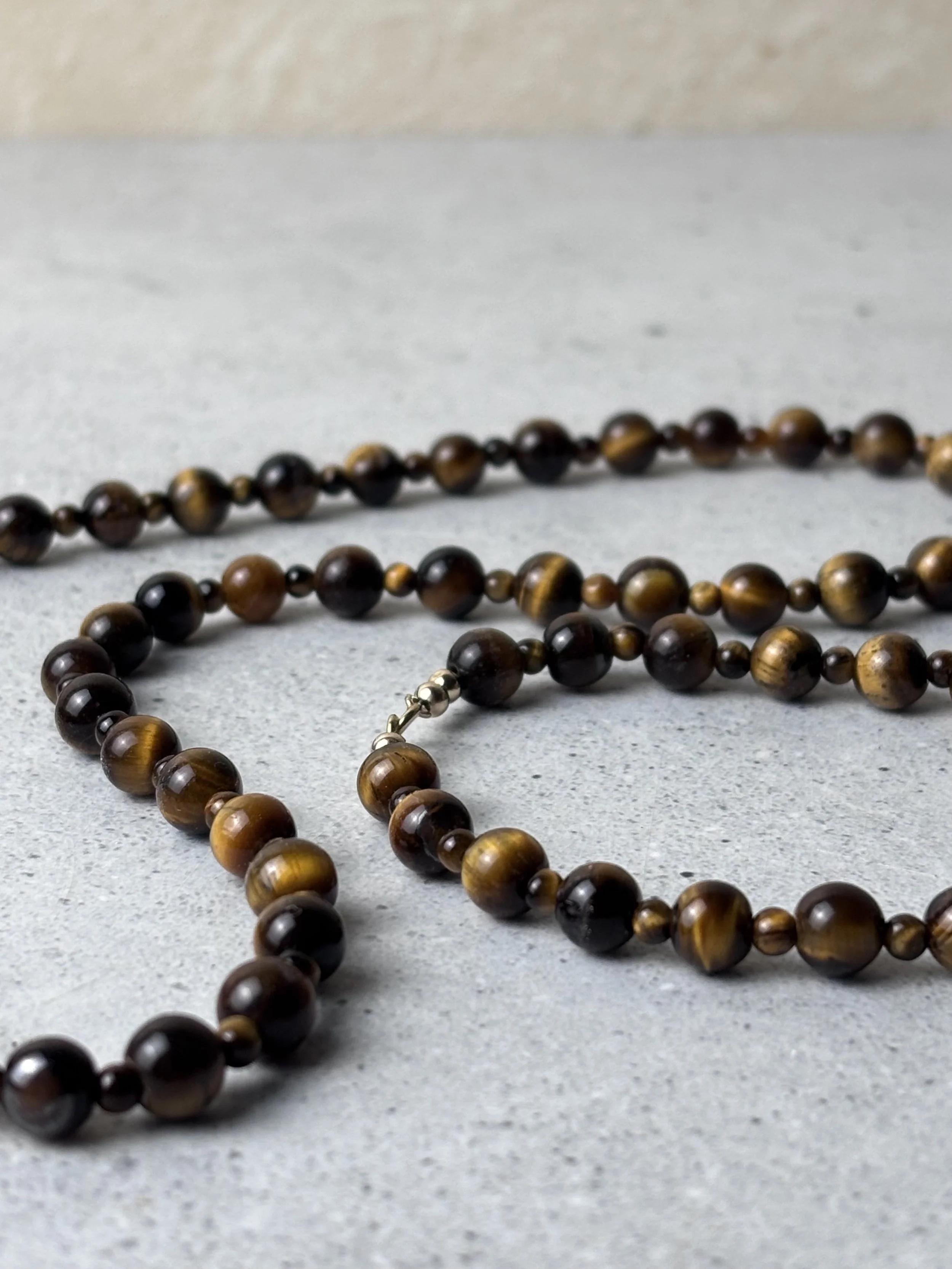Handmade Grounded necklace and bracelet with tiger eye stones