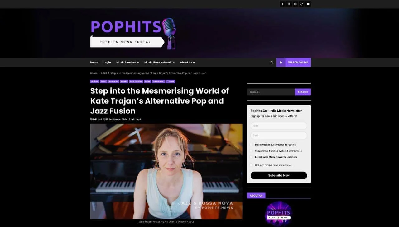 😊 An effusive review from PopHits.Co of the song No One To Dream About. Thanks for the close listen and encouraging words! 

&ldquo;Comfortably transitioning between contemporary pop and jazz, this piece brings a sense of buoyancy, despite its melan