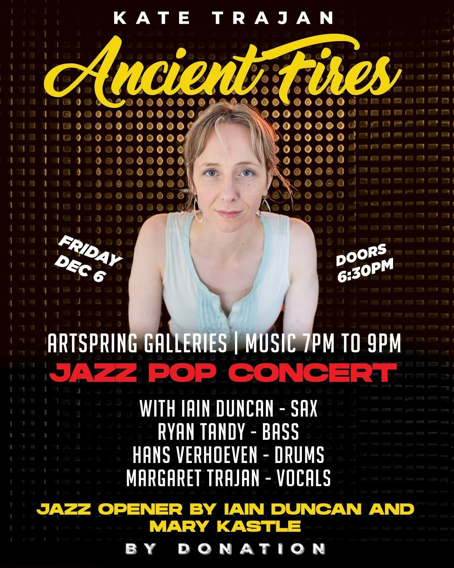Let there be music! 
🎶🔥
December 6 I'll be performing songs from my new album Ancient Fires at an absolutely gorgeous venue @artspringssi on Salt Spring Island with a host of great musicians: Iain Duncan, Ryan Tandy, Hans Verhoeven, @marykastle @ma