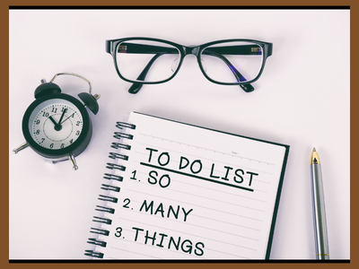 Image of a to do list with the words: so many things, on it