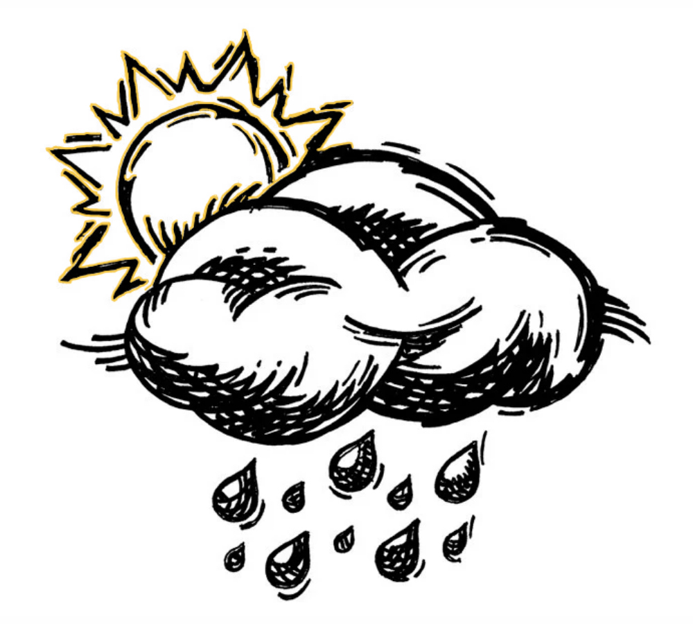 Image of a sun from behind clouds