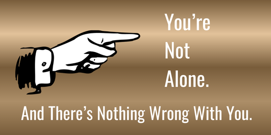 Finger pointing to You're Not Alone mseeage