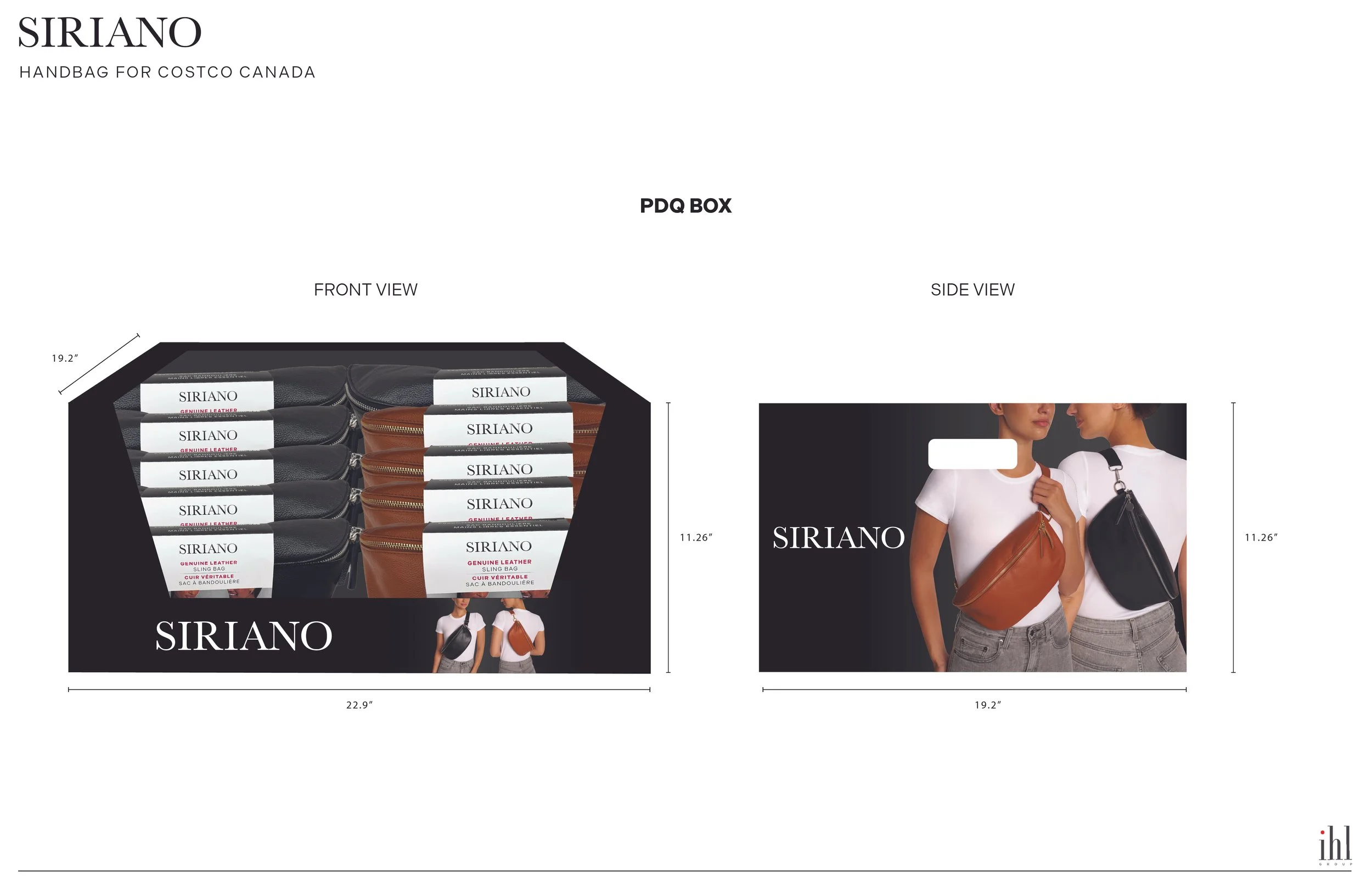 SIRIANO hand bag PDQ for Costco Canada