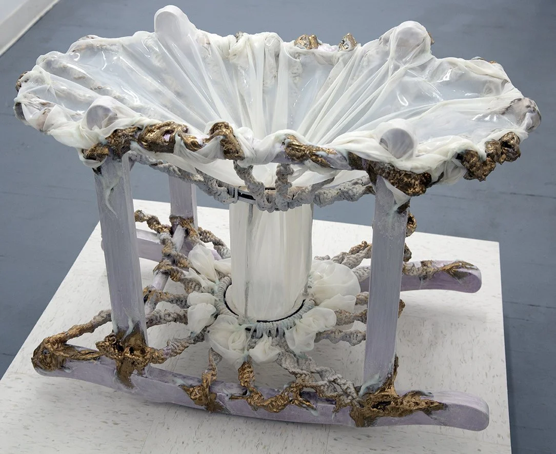 Urvi_2022_31” x 18.25” x 23.5”_acrylic, acrylic latex, glass beads, 23K gold leaf, polypropylene, resin, silk.jpg