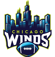 Chicago Winds logo with a city skyline and football graphic