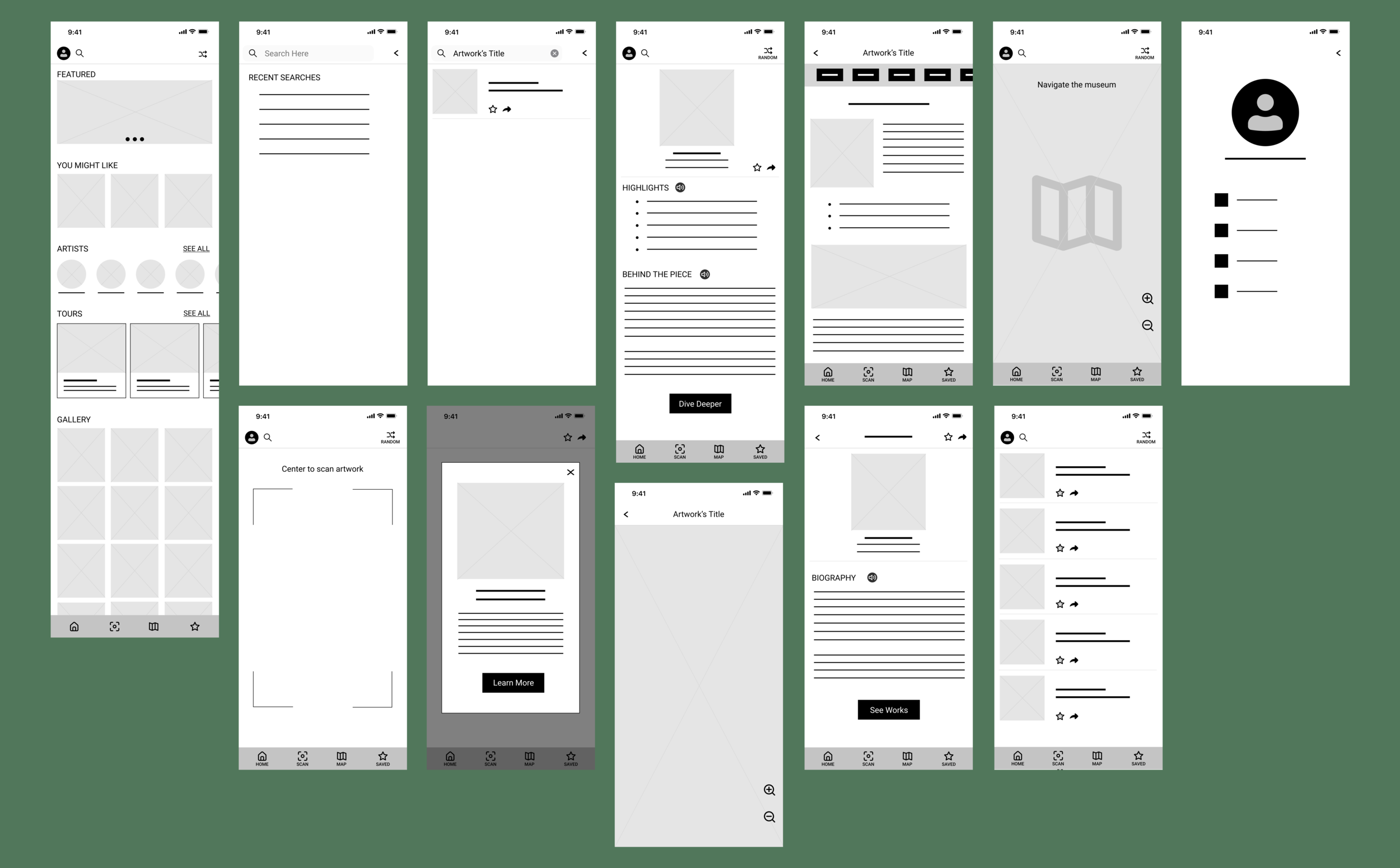 Initial Wireframes