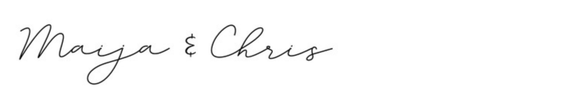 Signature with the names 'Maja & Chris'