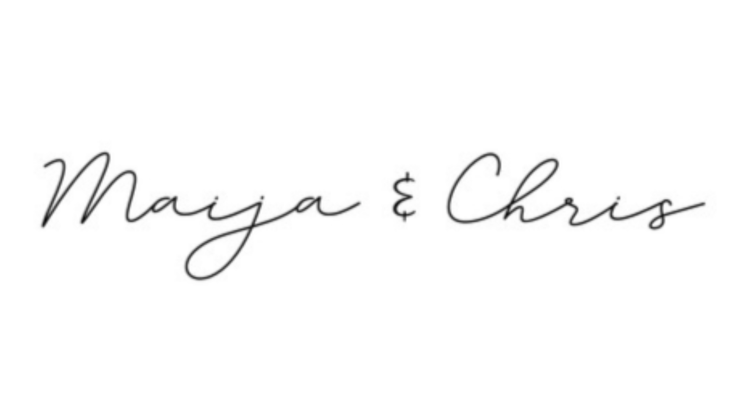 Stylized text displaying the names Maiza and Chris with an ampersand in between.