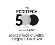 Logo for FoodTech 50 awards, 2023, with the tagline 'a Force of Good for Creating a Brighter Future of Food.'