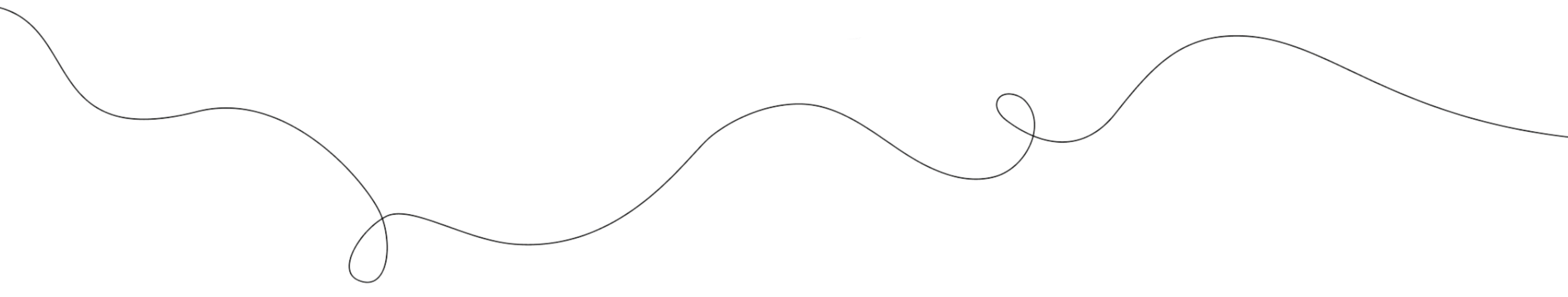 An illustration of a continuous white line on a black background, forming a wavy pattern.