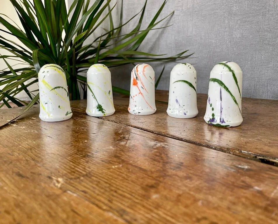 ✨✨Fired &amp; glazed cuties ✨✨ Salt &amp; Pepper pots will available to buy @popuppalmhouse on 22.5.22 &amp; coming soon to @josiah.and.co #homeware #finebonechina #handmade #cute