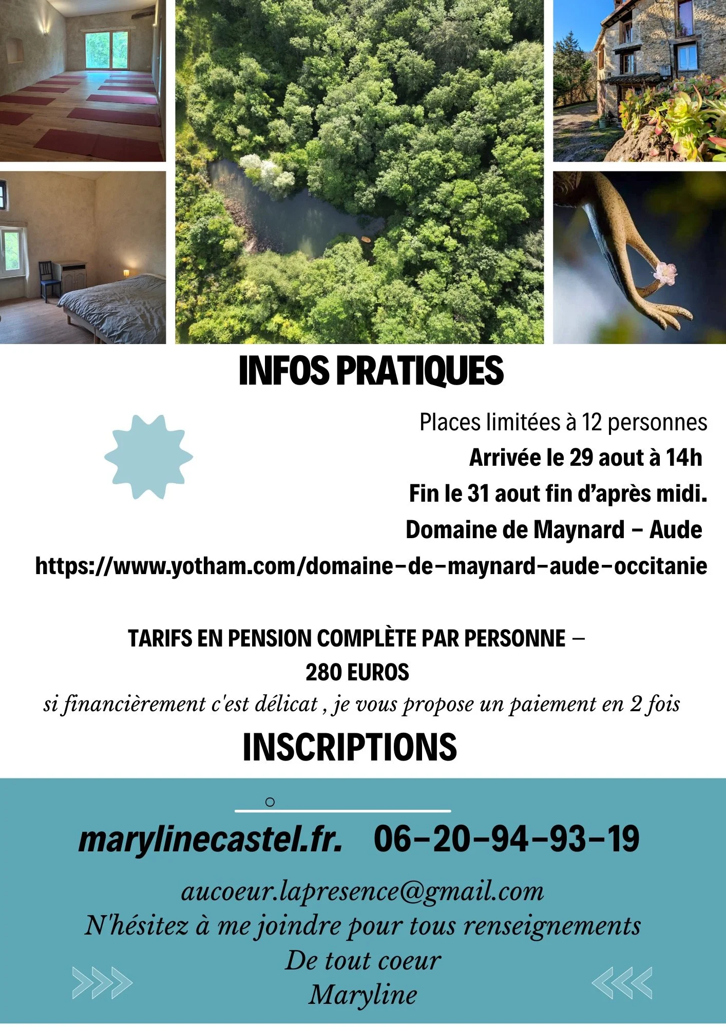 Stage Yoga du Cachemire avec Maryline Castel dans l'Aude, Occitanie à 1h30 de Perpignan 