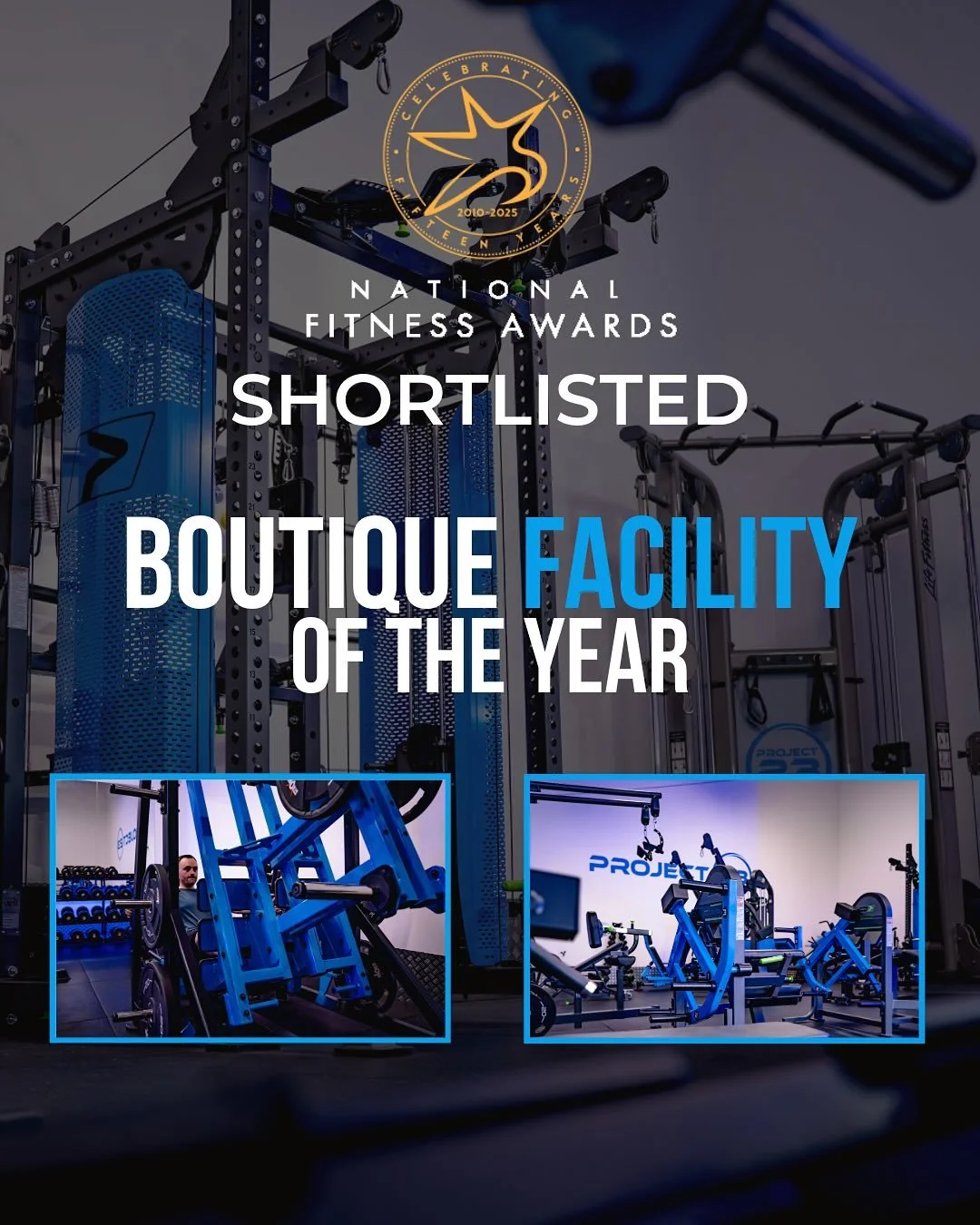 🔹 Shortlisted 🔹
We are delighted to announce that we have been shortlisted for the 2025 National Fitness Awards🔹Boutique Facility of the year🔹
We pride ourselves on trying to create a facility that offers our clients the highest quality trainin