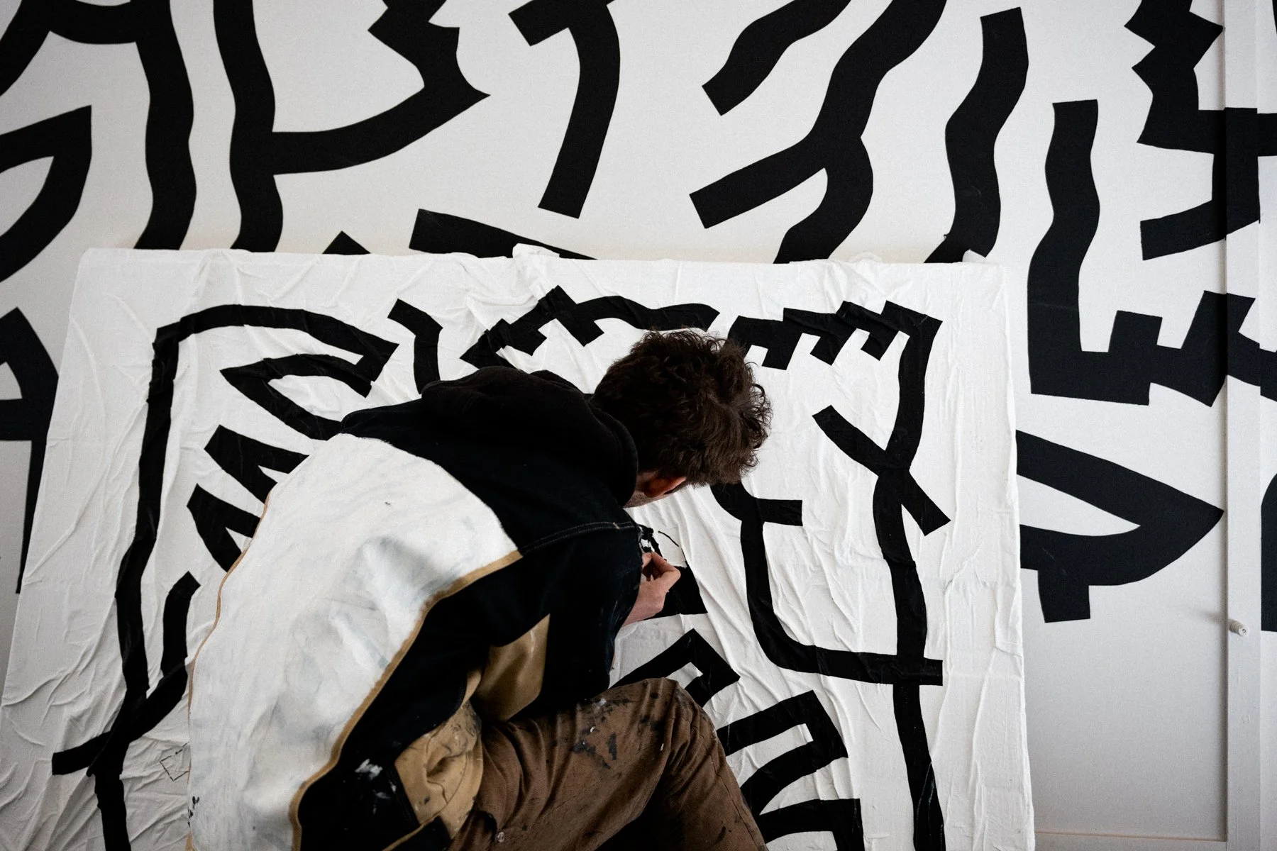 Œuvre originale de Bleg, peinture contemporaine issue de son univers graphique et abstrait