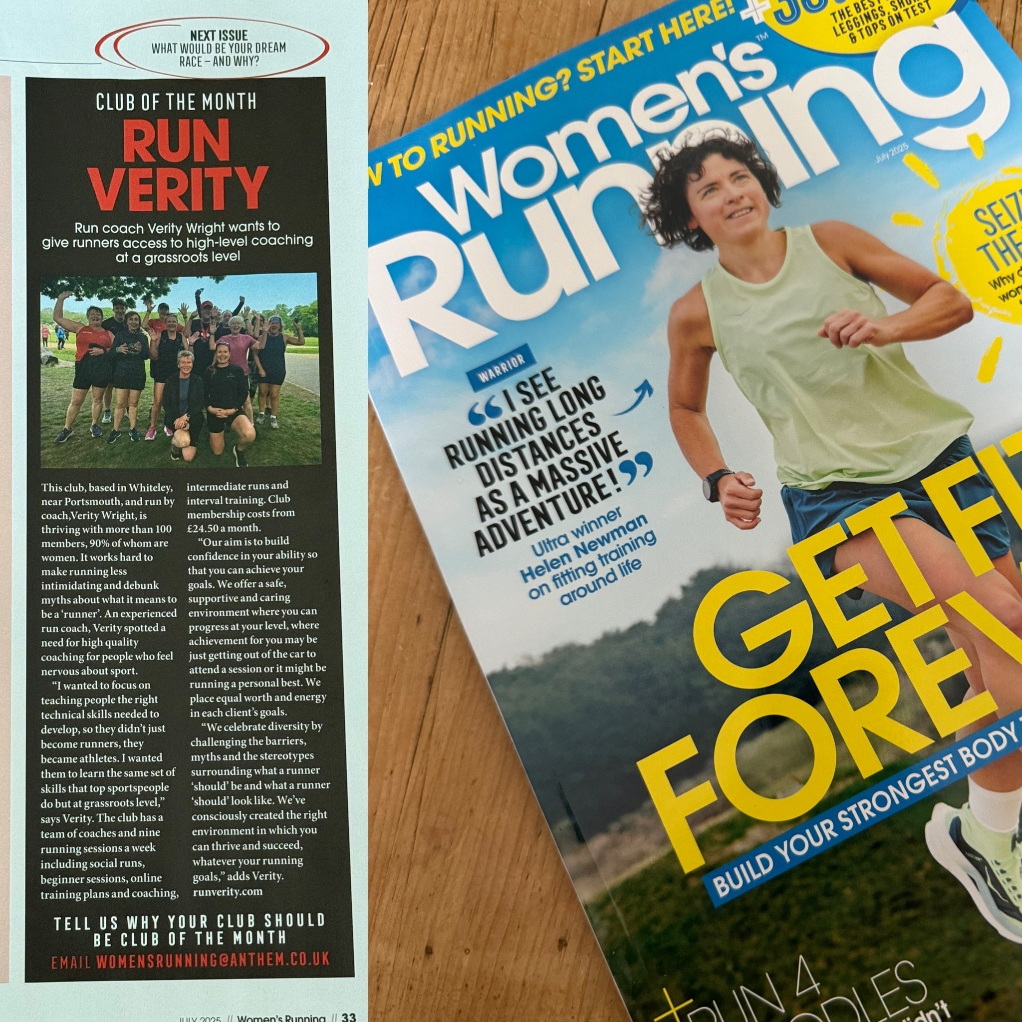 Cover of Women's Running magazine featuring an Asian woman running in an outdoor field. The headline reads 'Get Fit For Life: Build Your Strongest Body.' There is a quote from ultra winner Helen Newman about running long distances being an adventure. The magazine issue is from July 2023.
