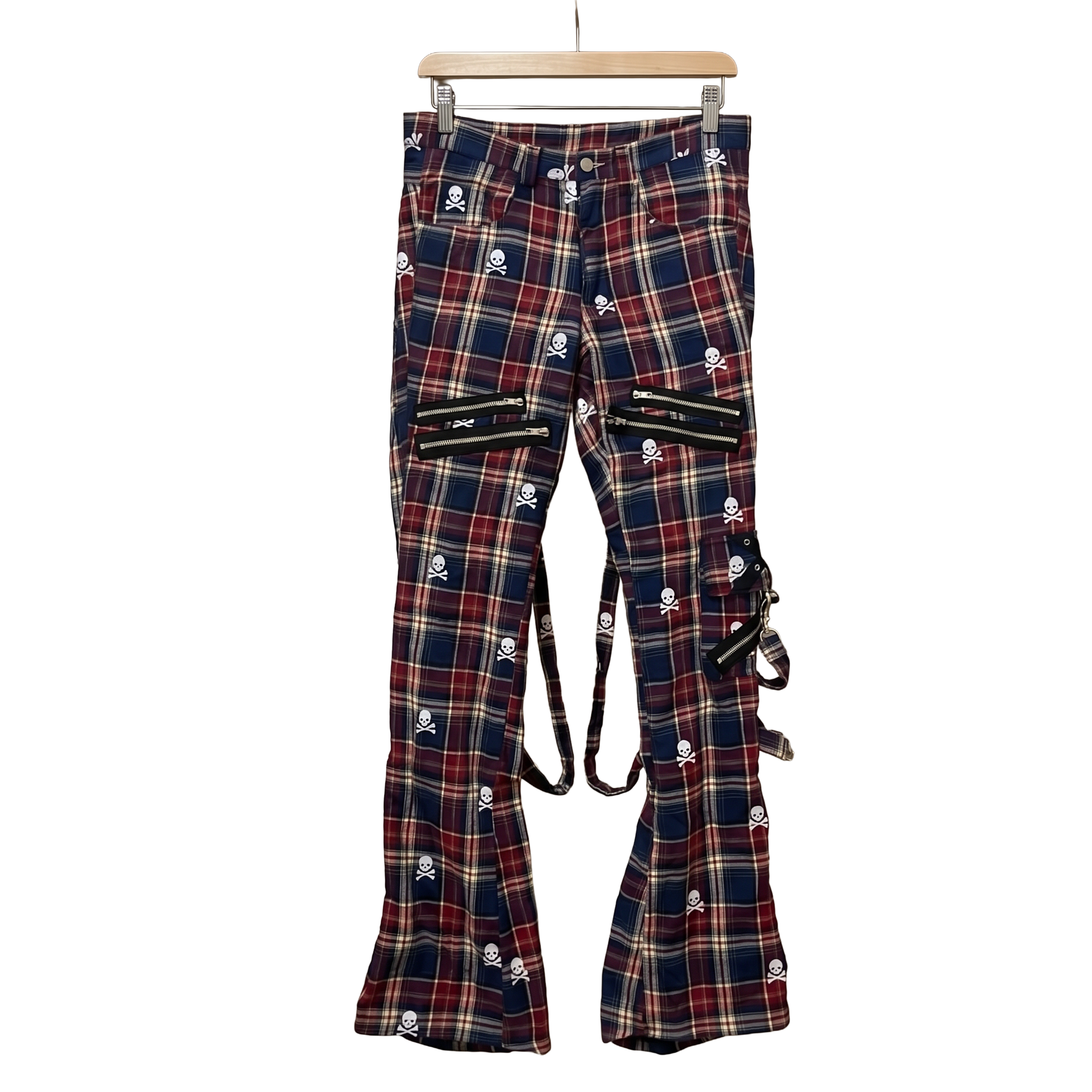 Skull Plaid Bondage Pants