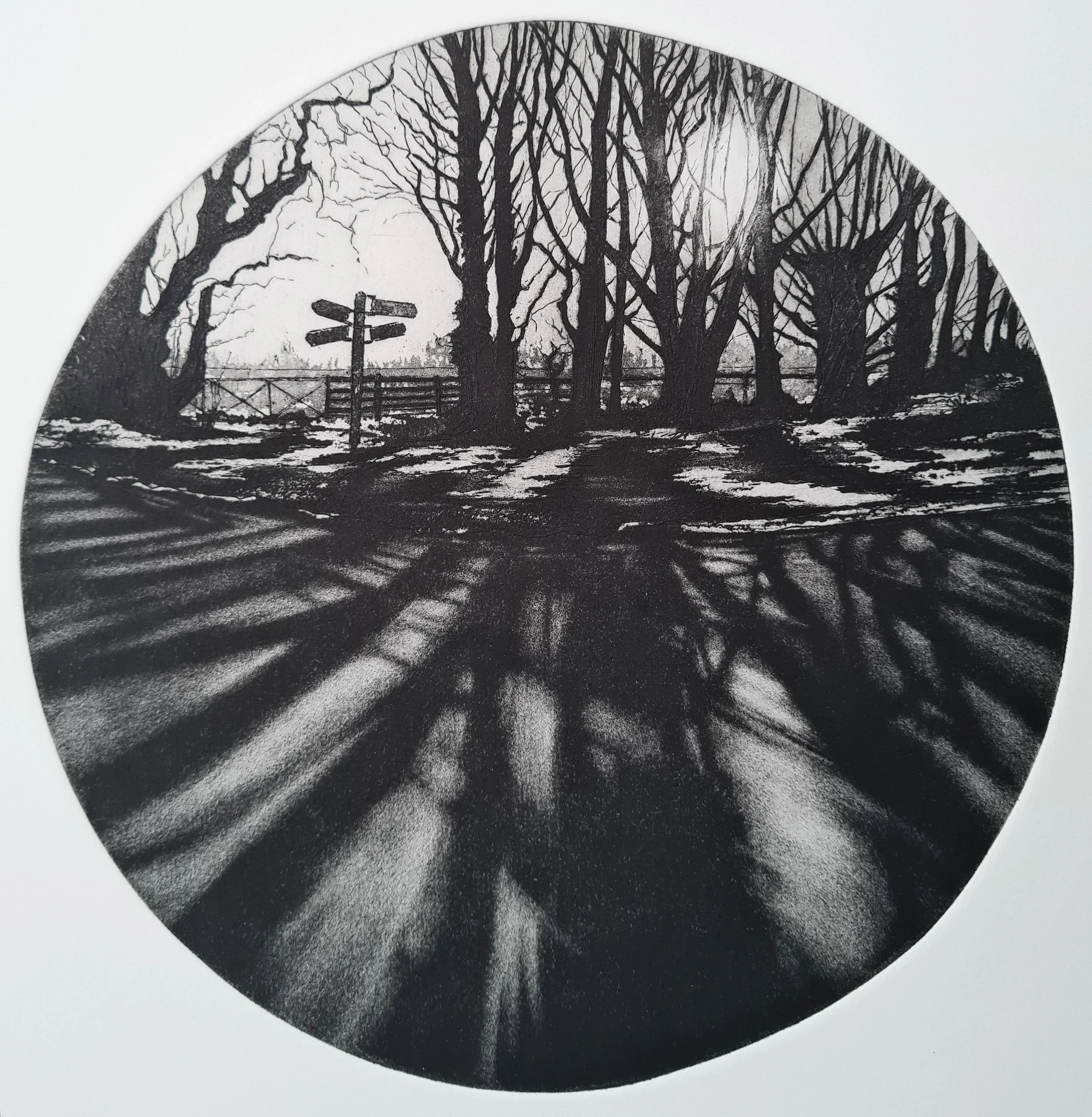 Of Crossing points, 2025 etching 20cm x 20cm
