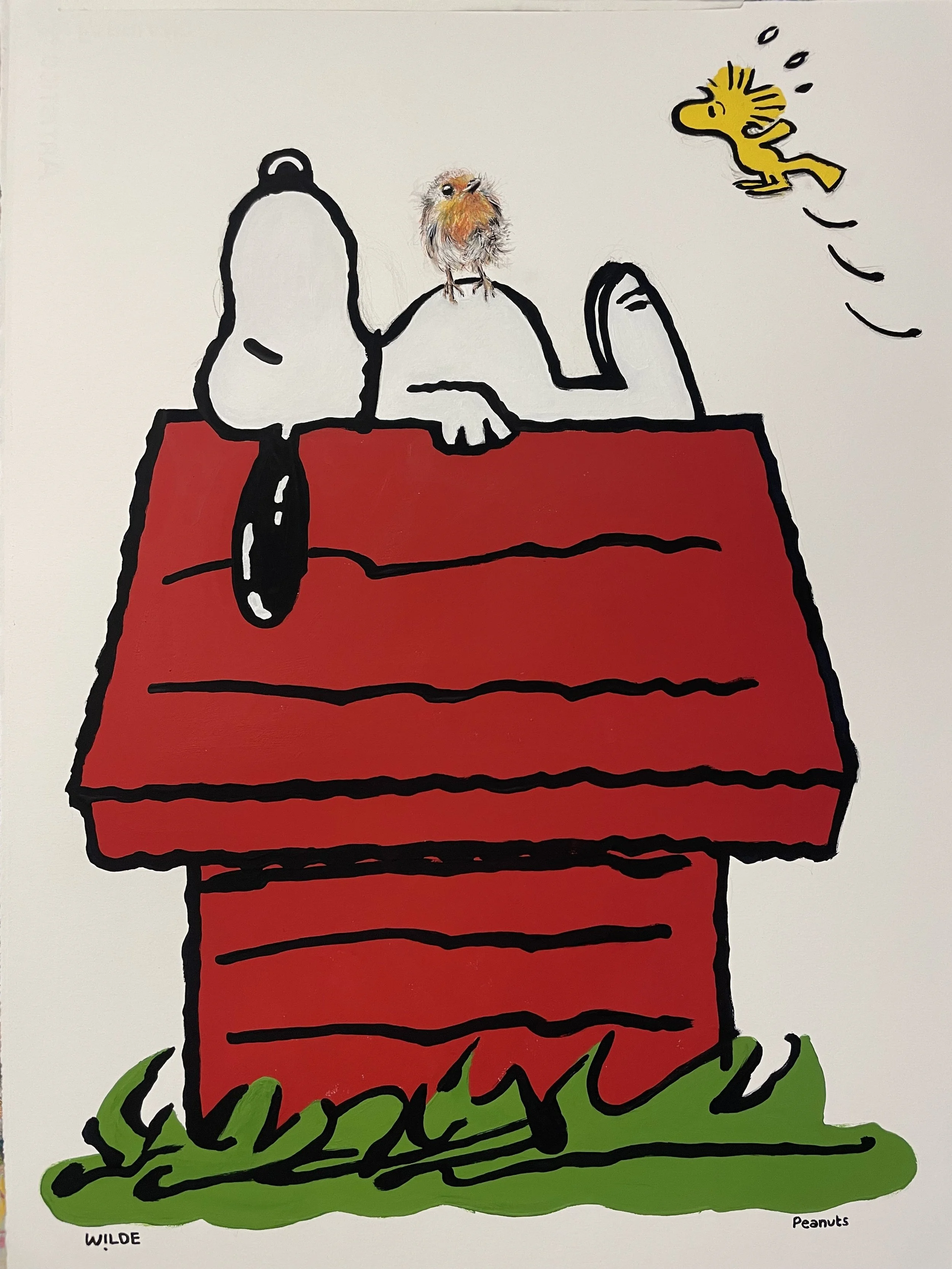 Scruff and Snoopy size 50 x 70 cm on 600 gsm fabriano paper