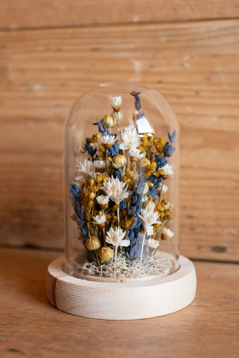 Cloche fleurs séchées lavande