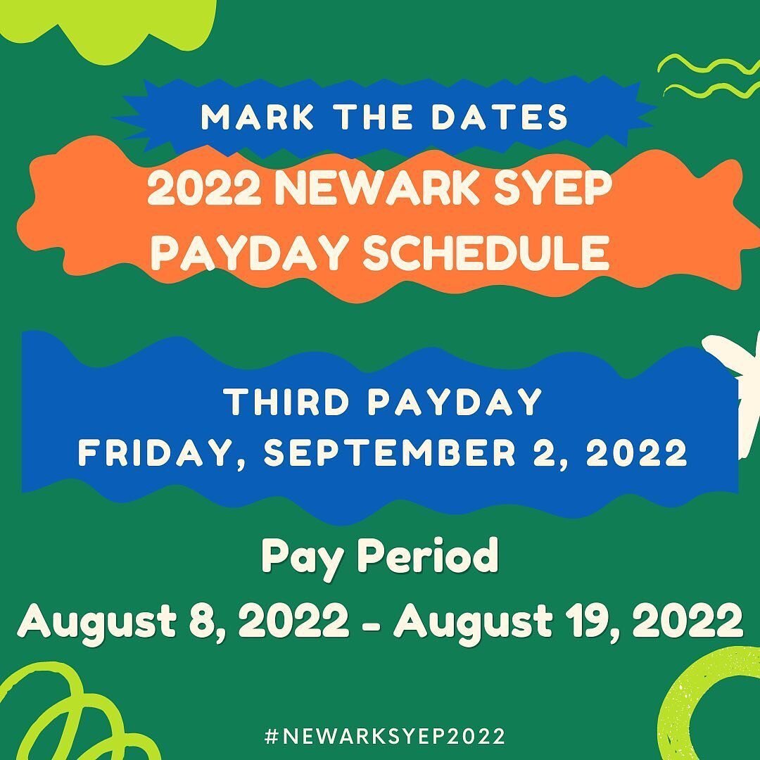 repost &bull; @newarkyouthonestop 👋🏽📢 2022 Newark SYEP Participants, today marks the third payday! Happy Savings 💸💵💰