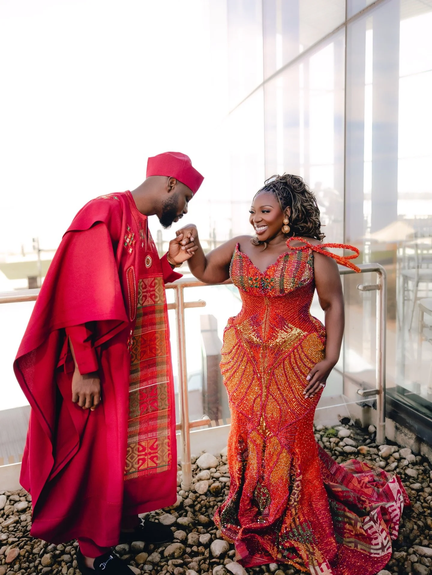 Wrapped in culture, covered in grace, and standing in a love I once prayed for. God really writes the most beautiful stories.

Photography: @tnglobalstudios 
Trad dress: @sniphouse 
Kente: @kente_kiosk 
Earrings: @shopkhoi