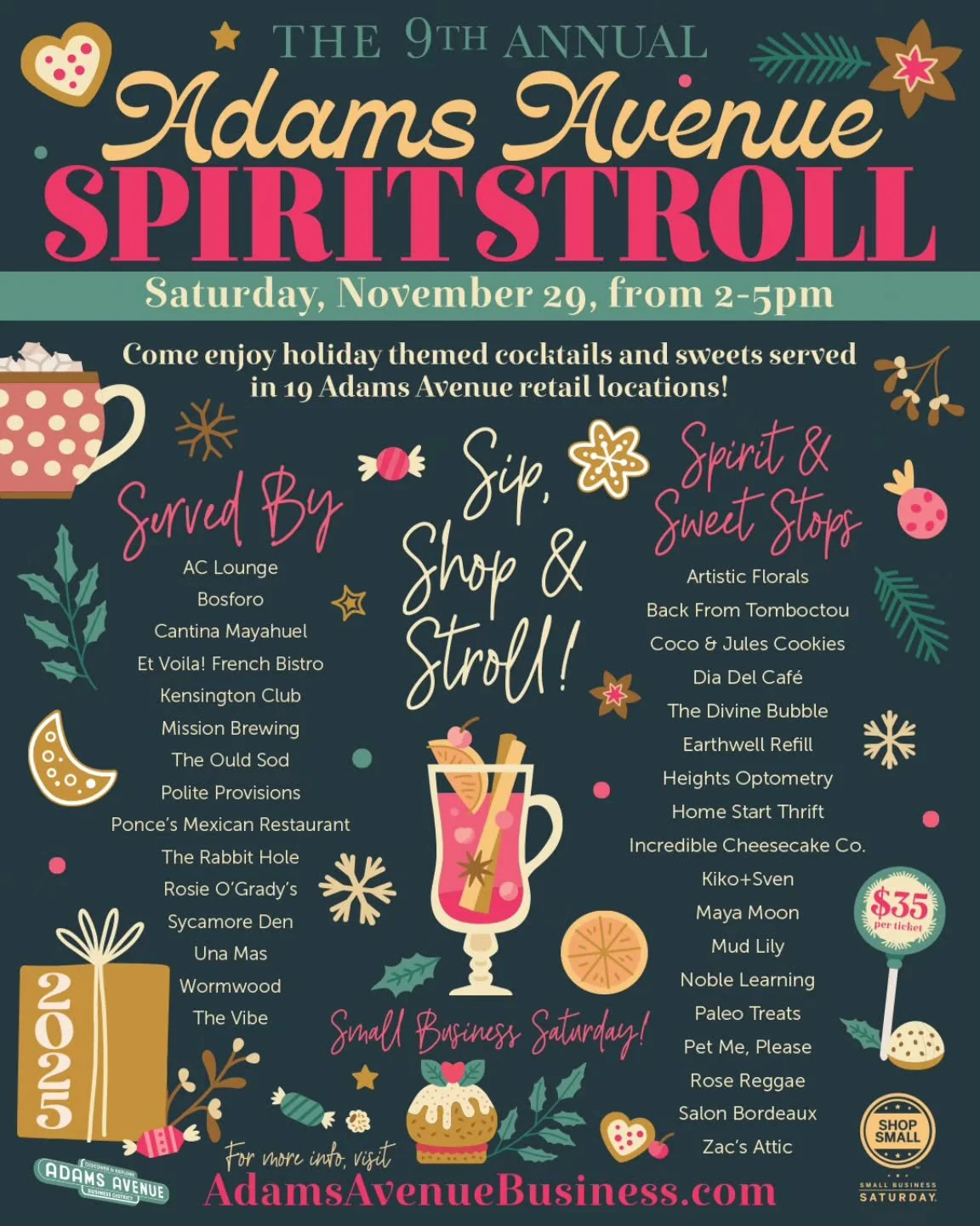 We are excited to be participating again in this year's Spirit Stroll!
Get your tix soon, this event always sells out!