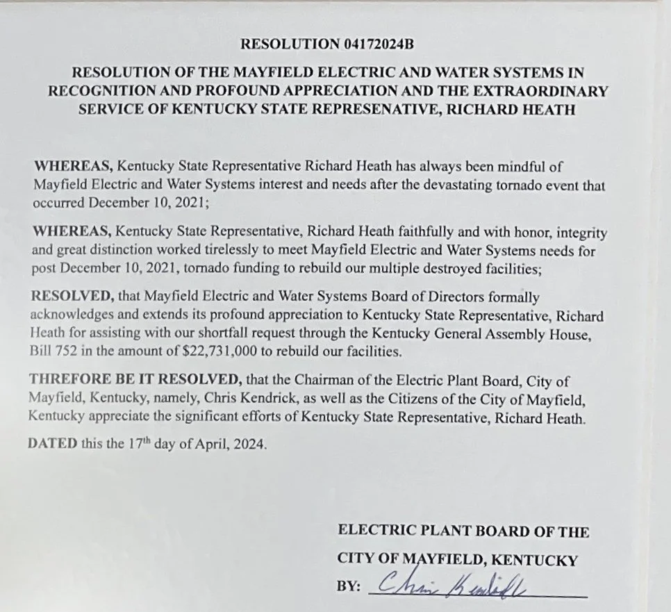 Mayfield Electric & Water - Resolution of Appreciation