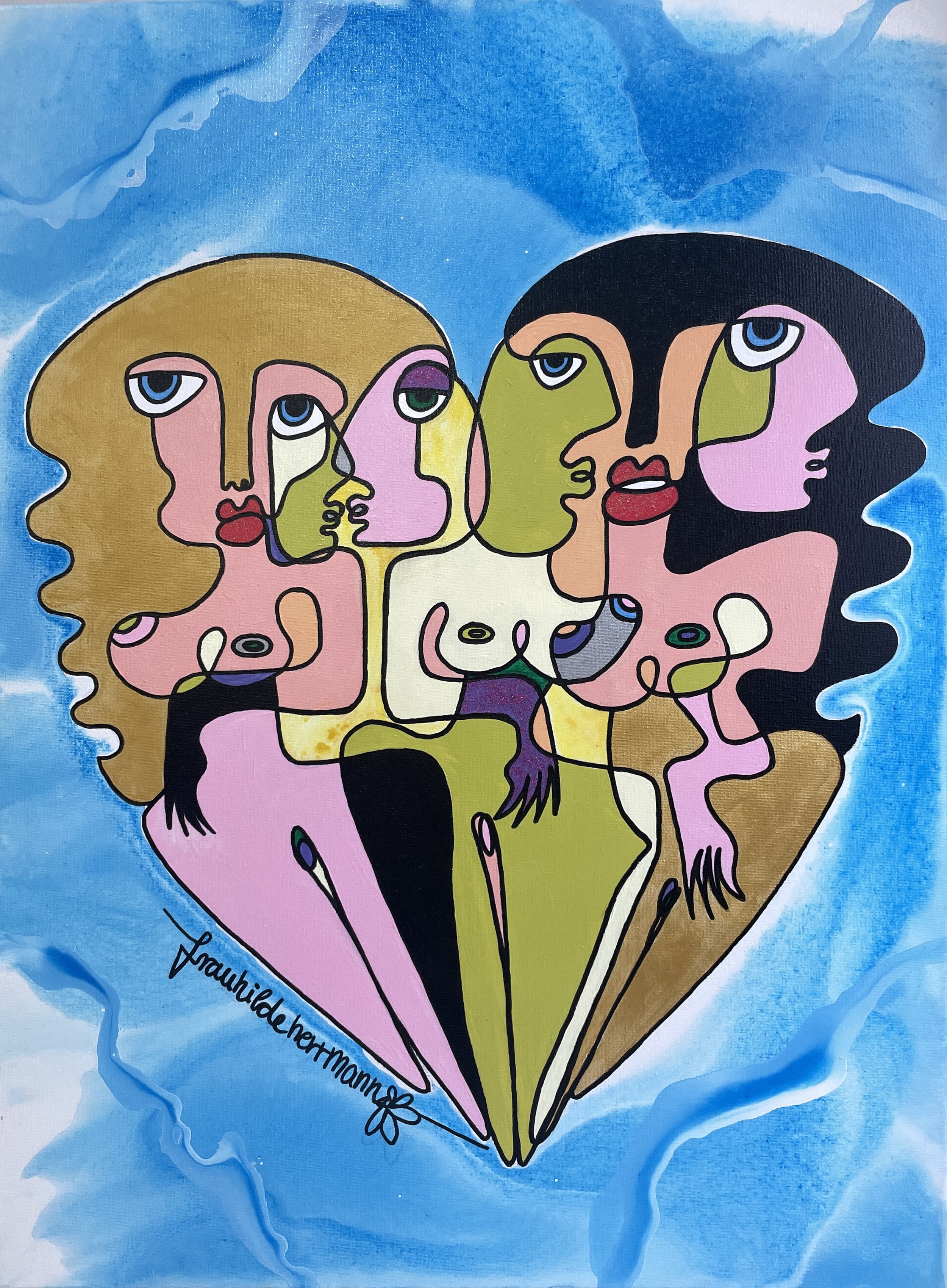 "comunidade", 60x80cm, Acryl auf Leinwand, 550€