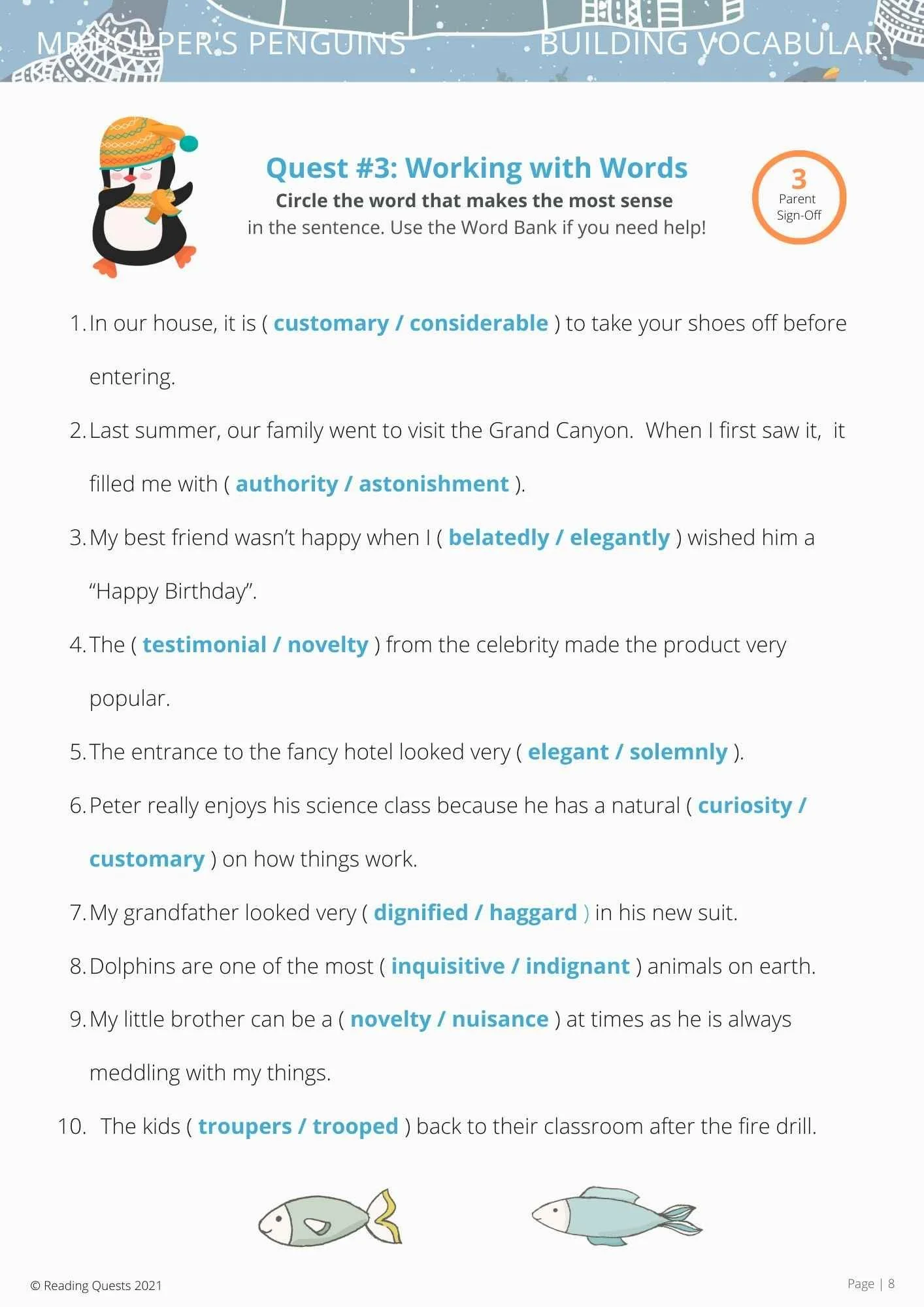 Mr Popper’s Penguins - Free Printables _ Reading Quests