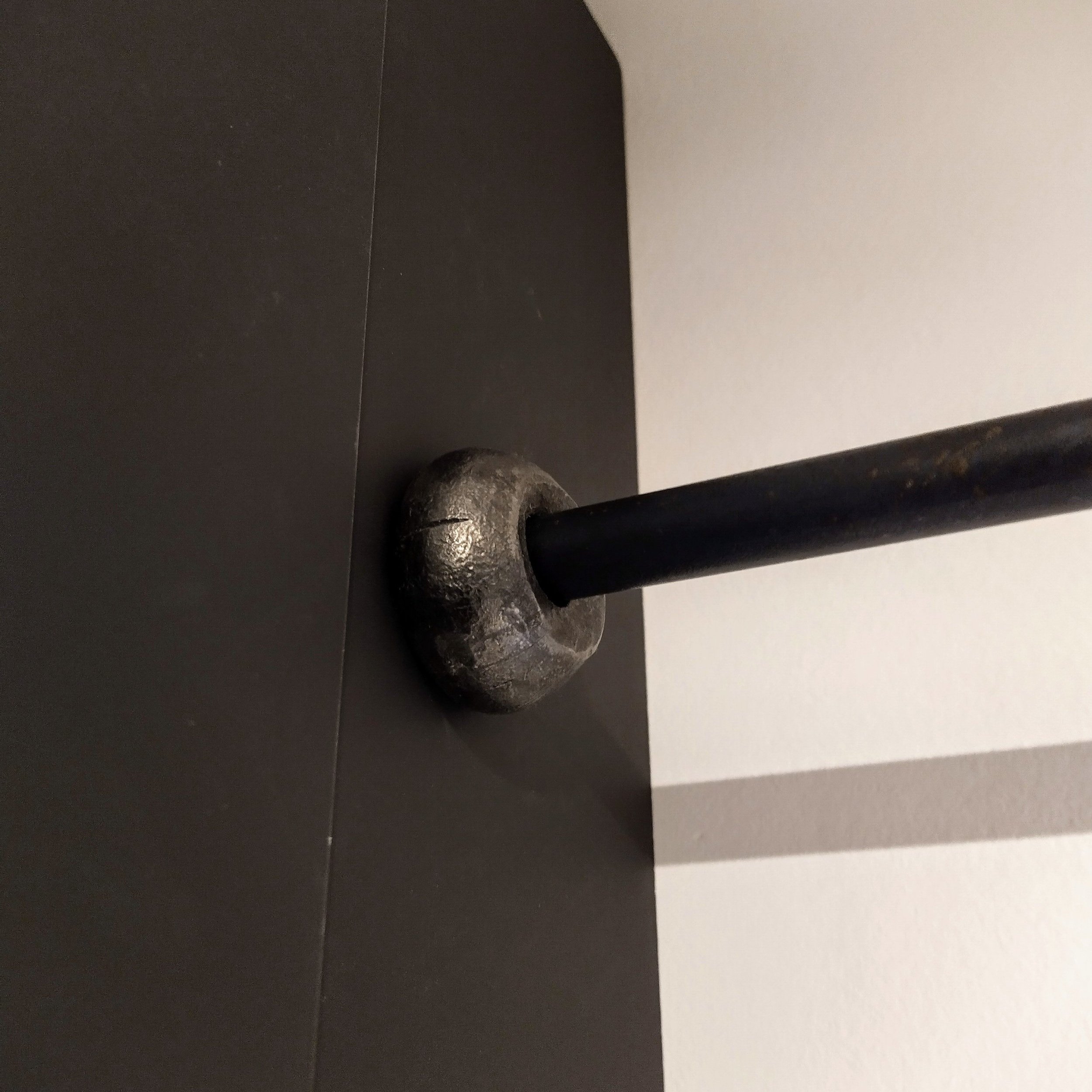 AD Designs hand forged bespoke squashed end curtain pole socket