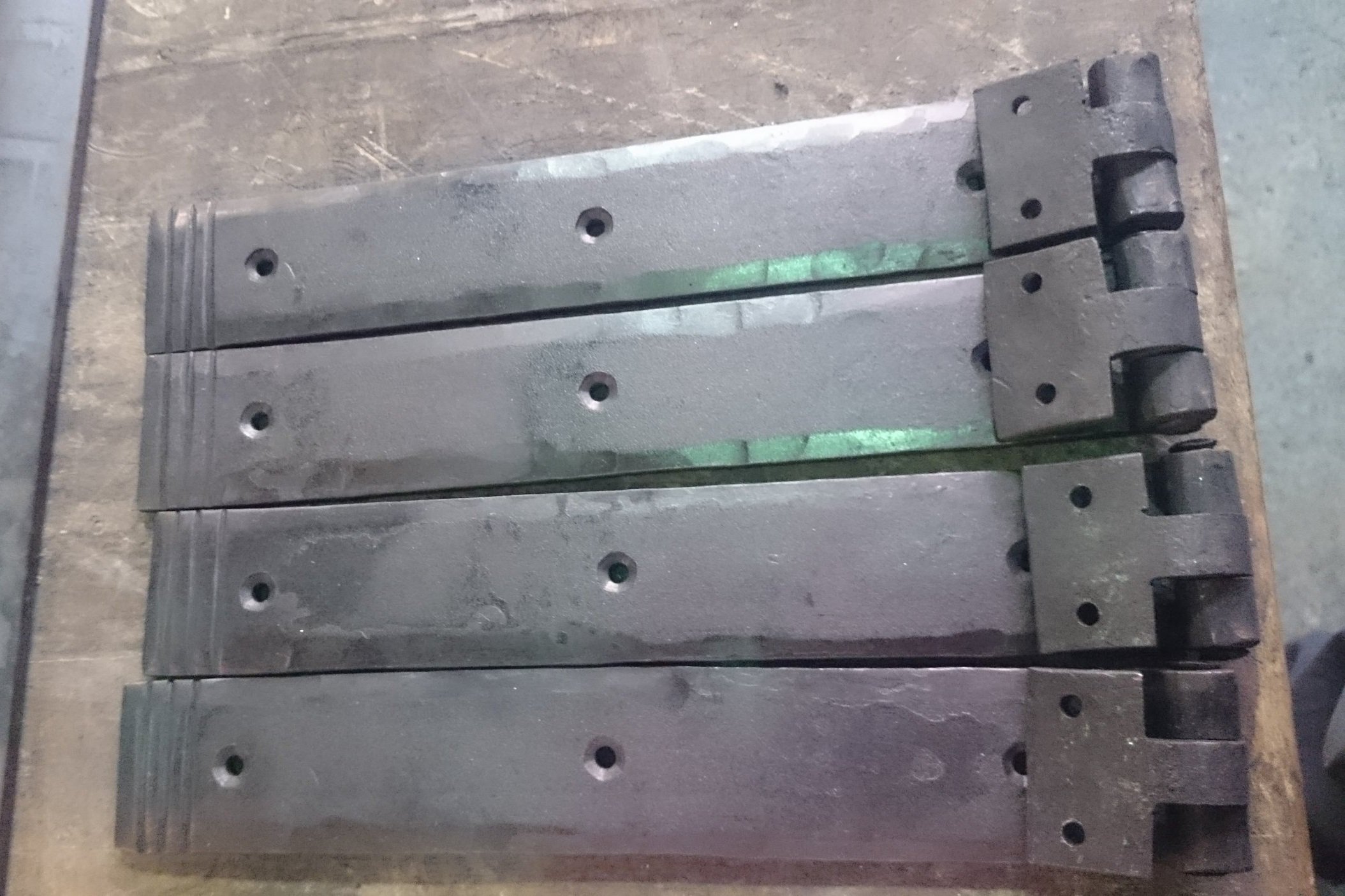 AD Designs hand forged bespoke hinges with hammer texture