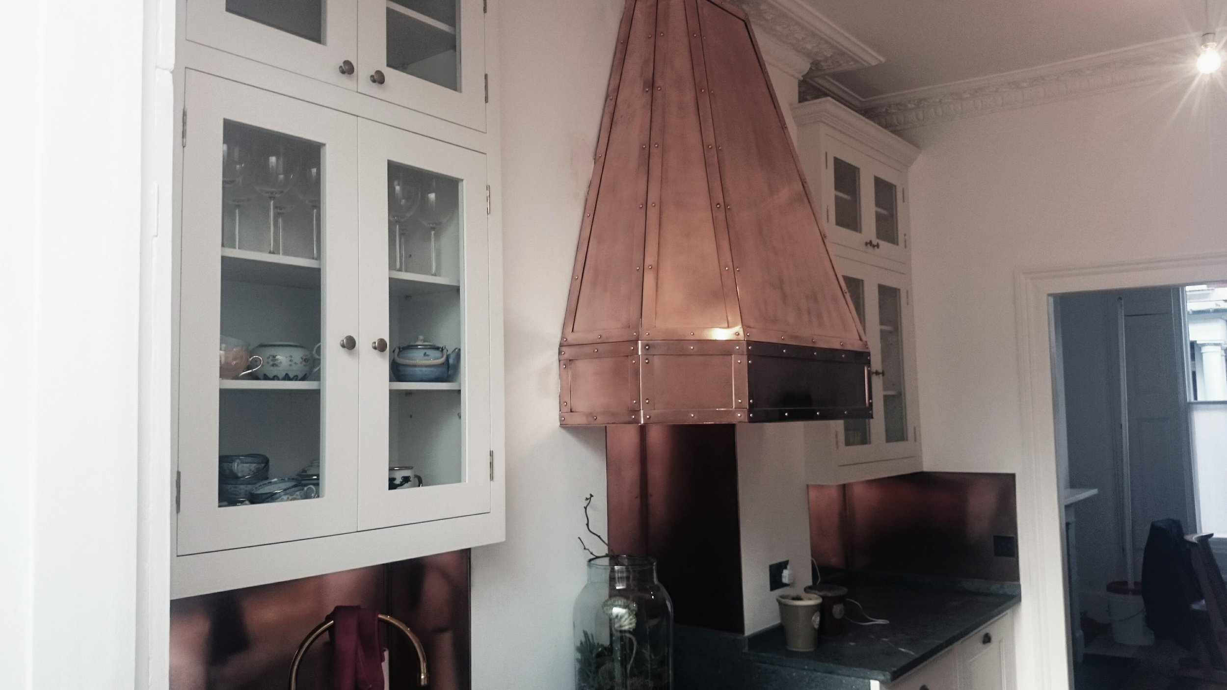 AD Designs bespoke satin copper cooker hood