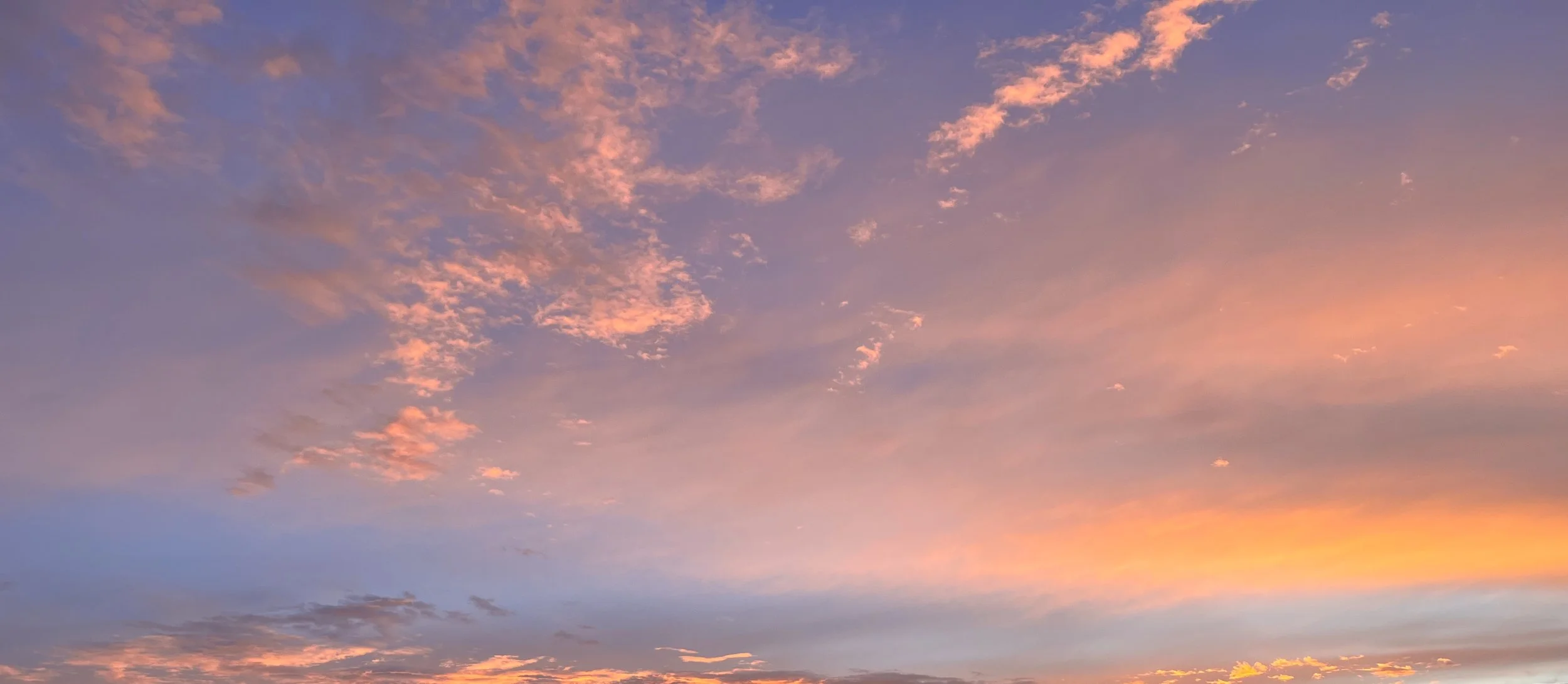 Pink sunset and clouds