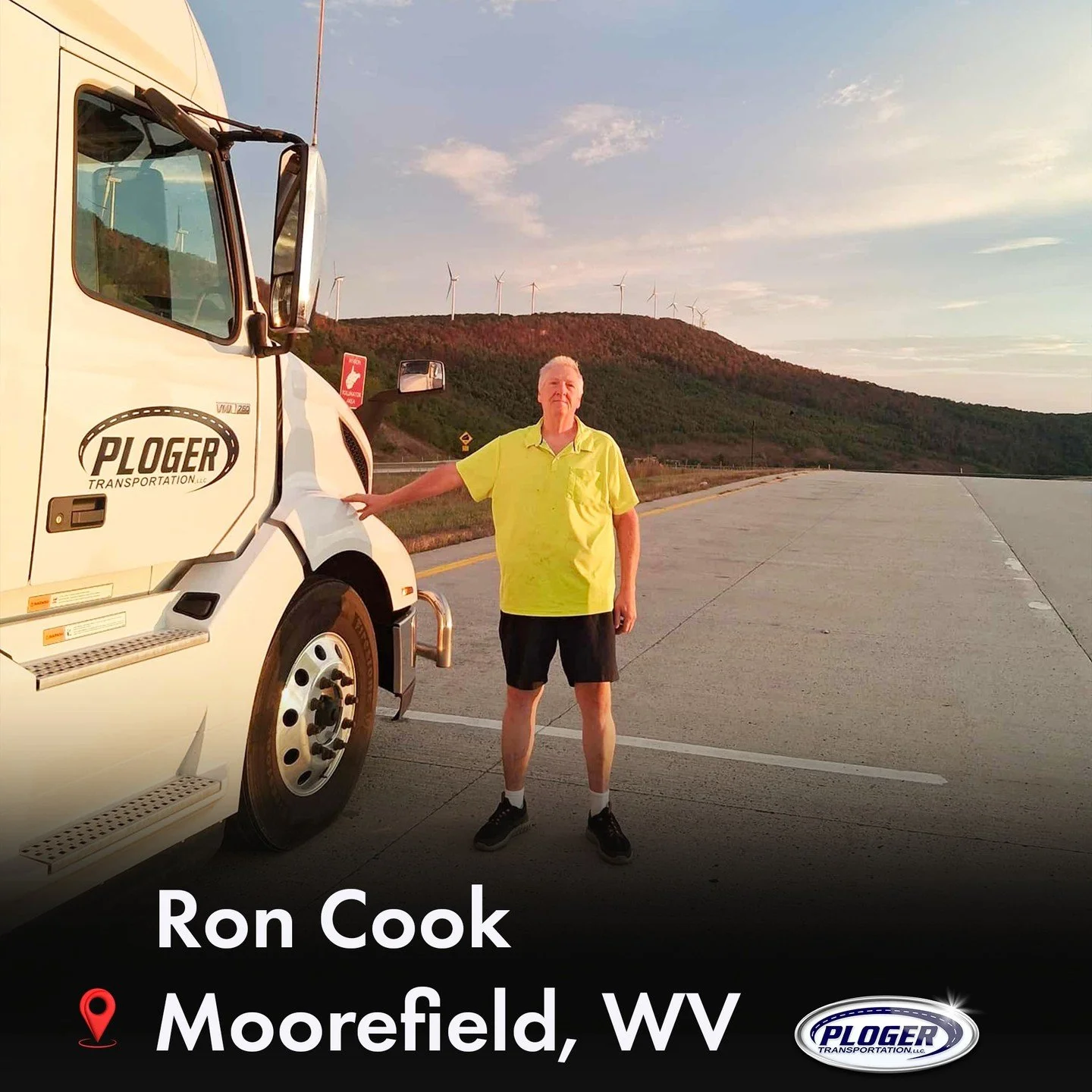 A special shout-out to veteran driver Ron Cook, who is currently enjoying his 30-minute break in beautiful Moorefield, West Virginia. Ron reports that it's a beautiful, clear day&mdash;a perfect slice of Americana to enjoy before getting back on the 