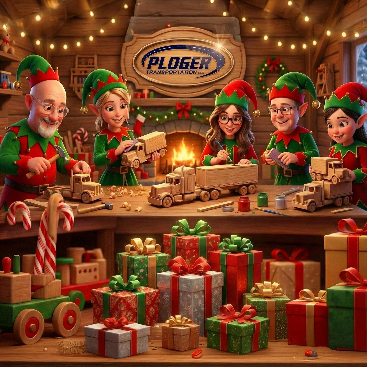 The Recruiting, Safety, and HR departments at Ploer Transportation have officially traded in their laptops for hammers! 🔨🚛

We are busy working away in Santa&rsquo;s Workshop today, building brand-new semi-trucks for all the good little boys and gi