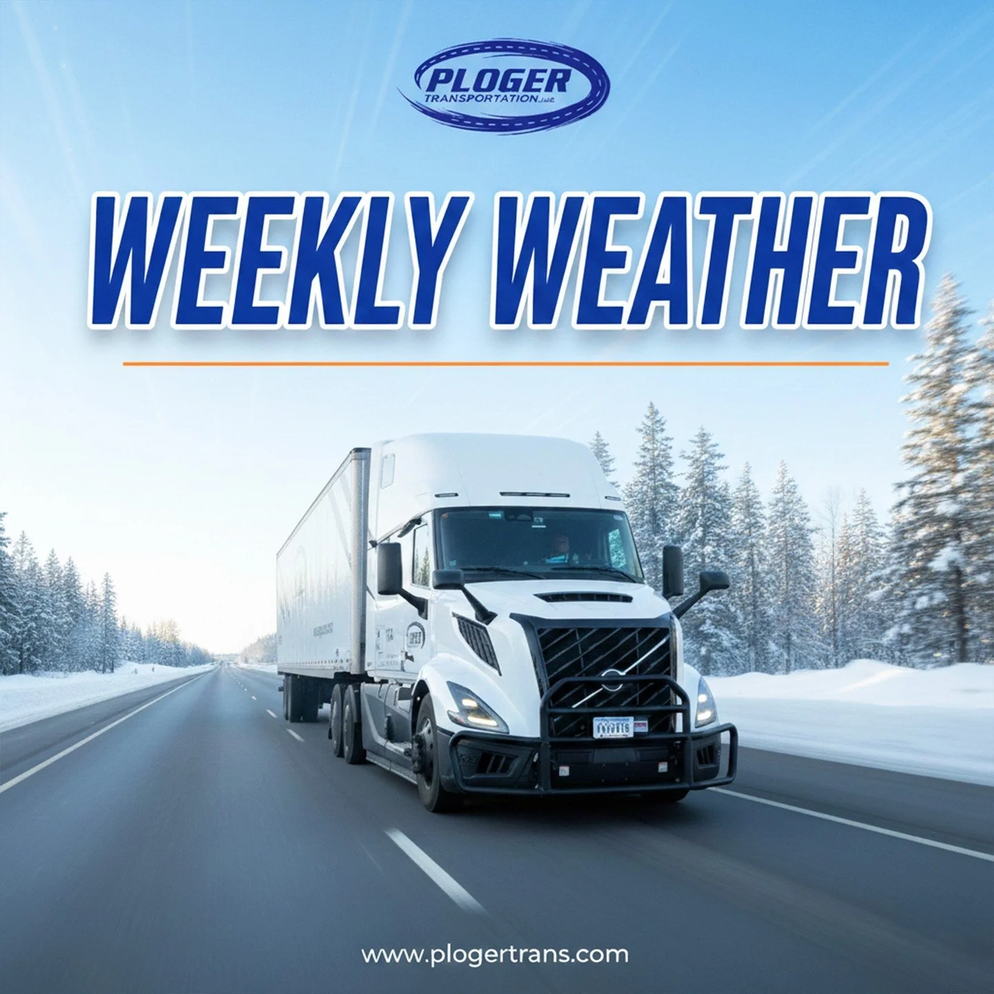 🚛 𝐏𝐋𝐎𝐆𝐄𝐑 𝐓𝐑𝐀𝐍𝐒𝐏𝐎𝐑𝐓𝐀𝐓𝐈𝐎𝐍 | 𝐖𝐄𝐄𝐊𝐋𝐘 𝐖𝐄𝐀𝐓𝐇𝐄𝐑 𝐎𝐔𝐓𝐋𝐎𝐎𝐊

Drivers, stay alert this week. We are transitioning from a weekend "Arctic Blast" into a period of moderating temperatures, but the thaw brings its o