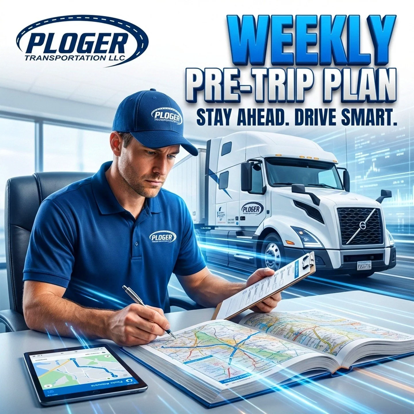 🛣️ 𝐏𝐋𝐀𝐍 𝐓𝐇𝐄 𝐃𝐑𝐈𝐕𝐄, 𝐃𝐑𝐈𝐕𝐄 𝐓𝐇𝐄 𝐏𝐋𝐀𝐍! 🛣️

In the world of trucking, a little bit of Sunday (or Monday morning) prep goes a long way. We all know that a week without a plan is like a truck without a GPS&mdash;you&rsquo;ll get so